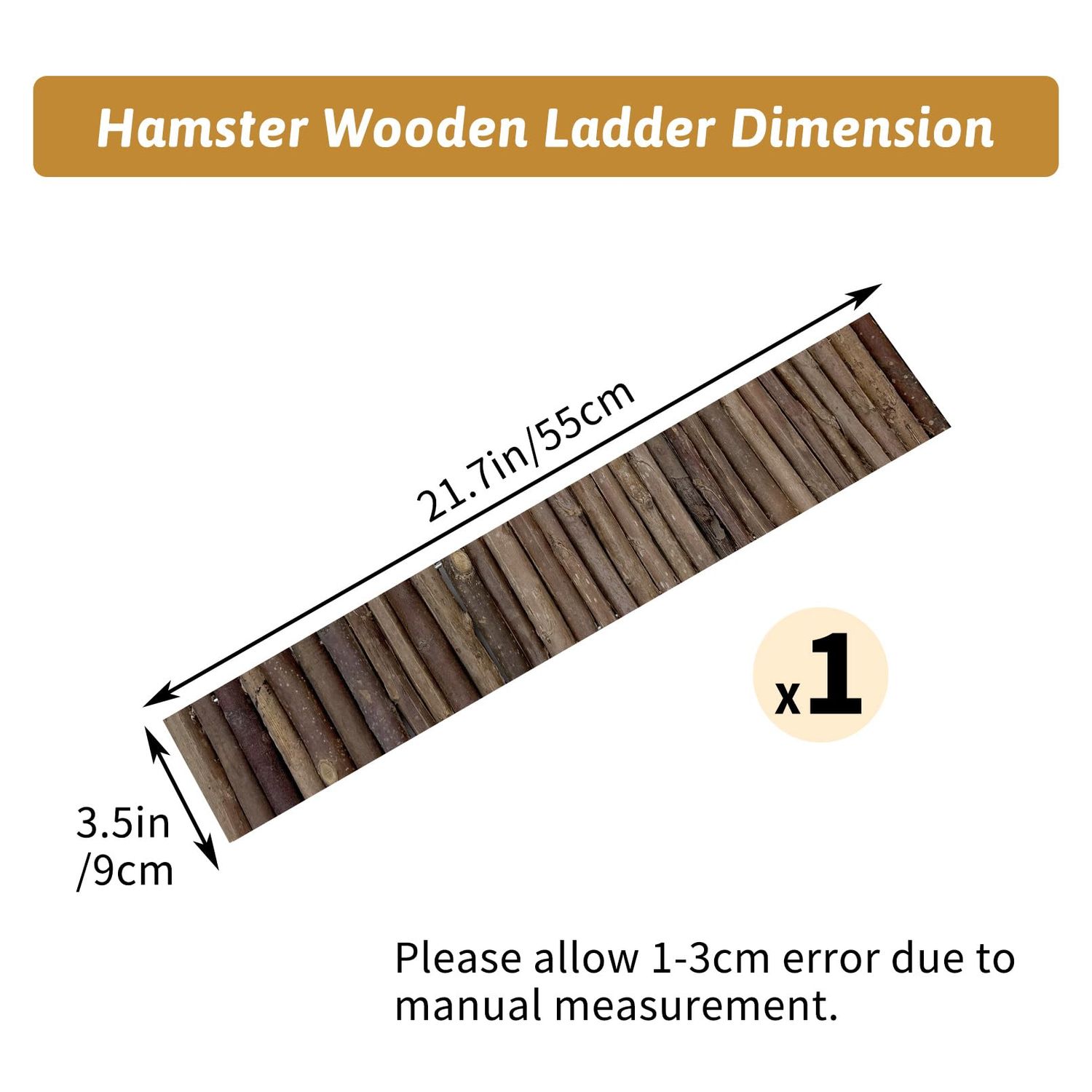 Hamiledyi Hamster Bridge Wood Hamster Climbing Ladder Rat Ladder Bridge Small Animals Cage Accessories for Dwarf Syrian Hamster Mice Gerbils Sugar Glider Rat (21.7×3.5IN)