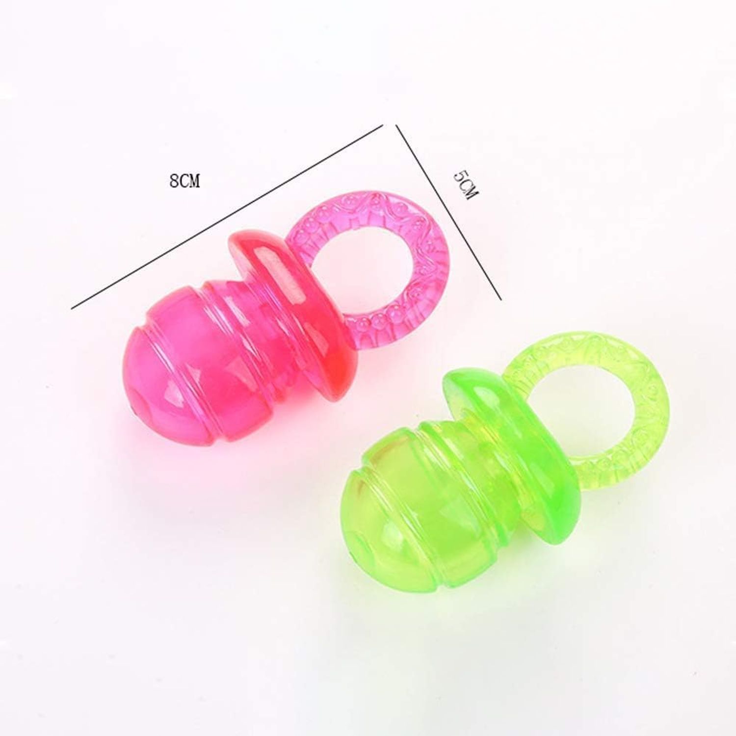 Pet Toys,2Pcs Dog Toy TPR Pacifier Grinding Bite-Resistant Molar Squeak Scratch Chew Toy Teeth Cleaning Interactive Training Play Toy Reducing Pressure Pet Supplies Green Chew Toys Puppy Pacifier