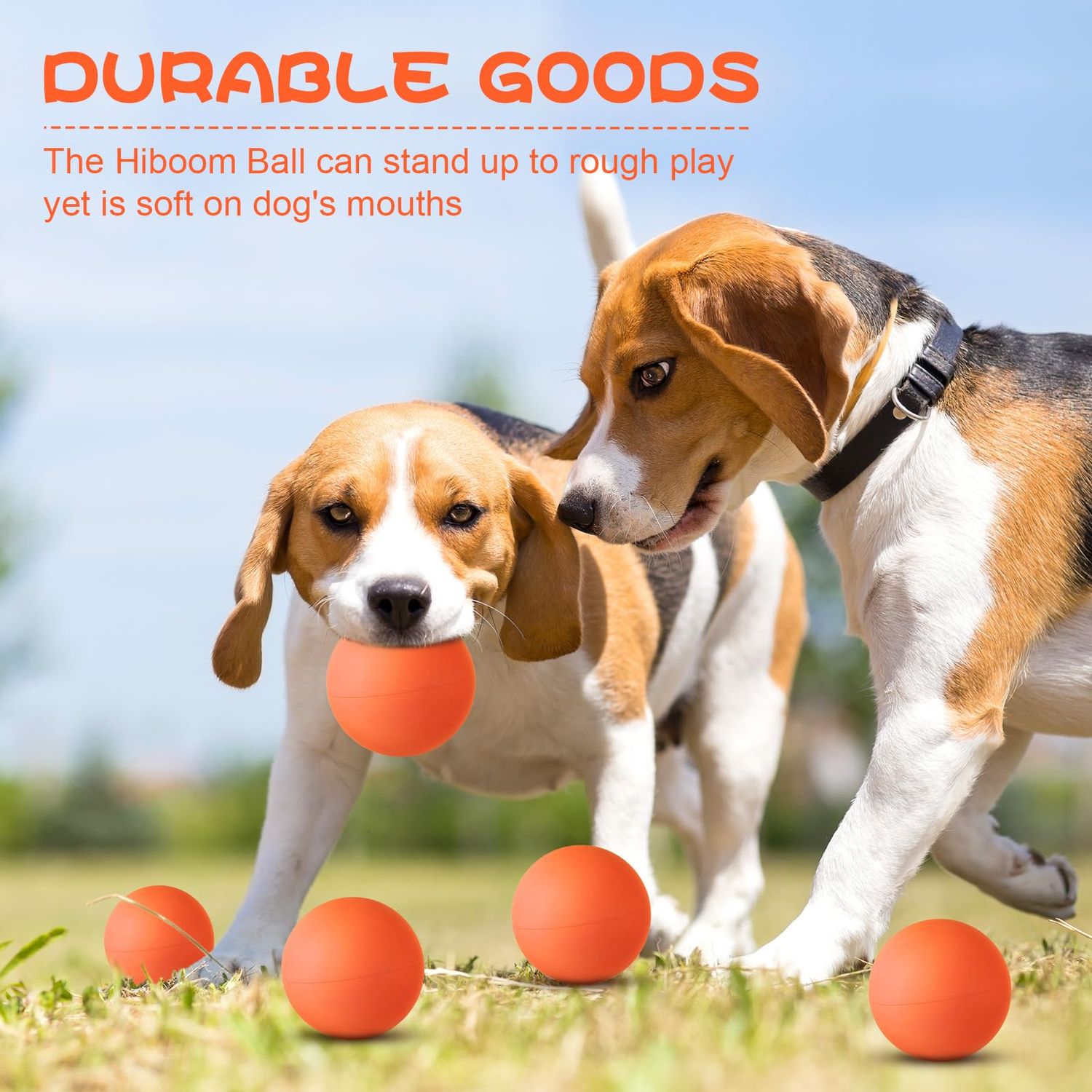 Hiboom 15 Pack Natural Rubber Tennis Balls for Dogs Catching Pet Dog Balls for Fetch Training 2.4 Inch Interactive High Bounce and Floatable Dog Toy Balls for Park Beach Gift(Orange)