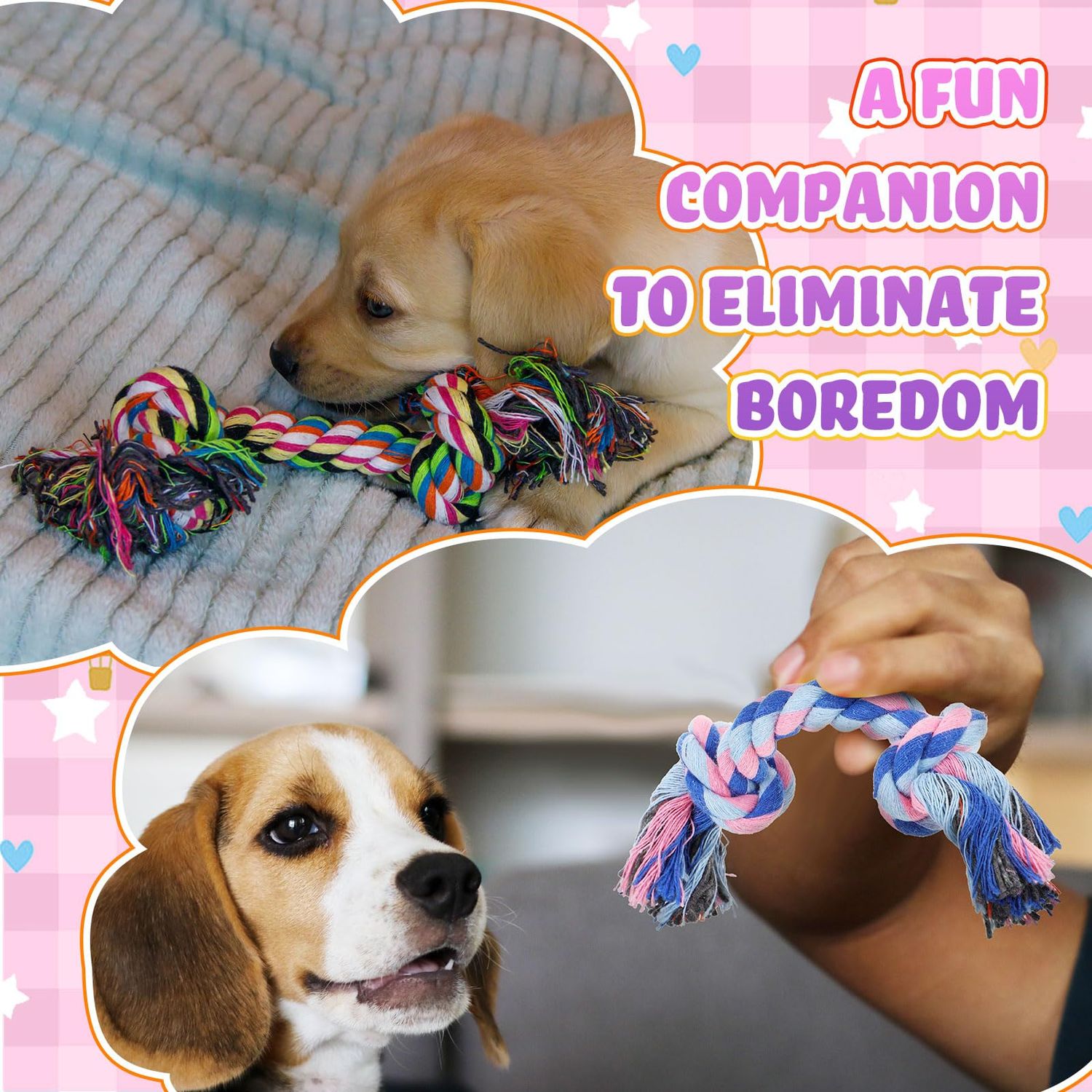 Paterr 12 Pcs Rope Dog Toys Multi Color Puppy Rope Toy Cotton Puppy Toys Dog Chew Rope Puppy Teething Toys for Small and Medium Dogs Puppies