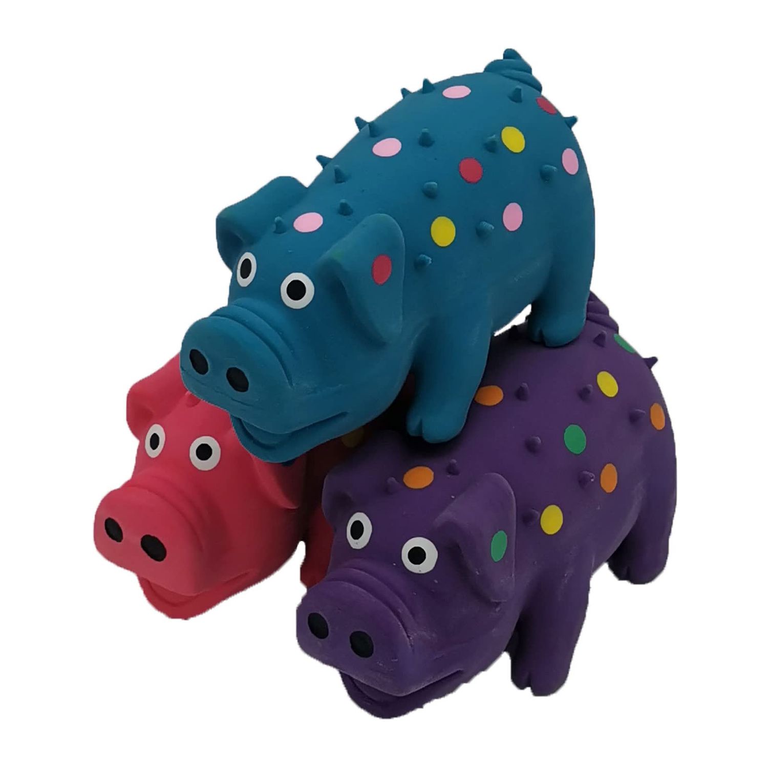 Hoiasem 3 Pack 4 Inch Mini Latex Dog Squeaky Toys Goblet Pig Dog Toy for Mimi Small Dogs