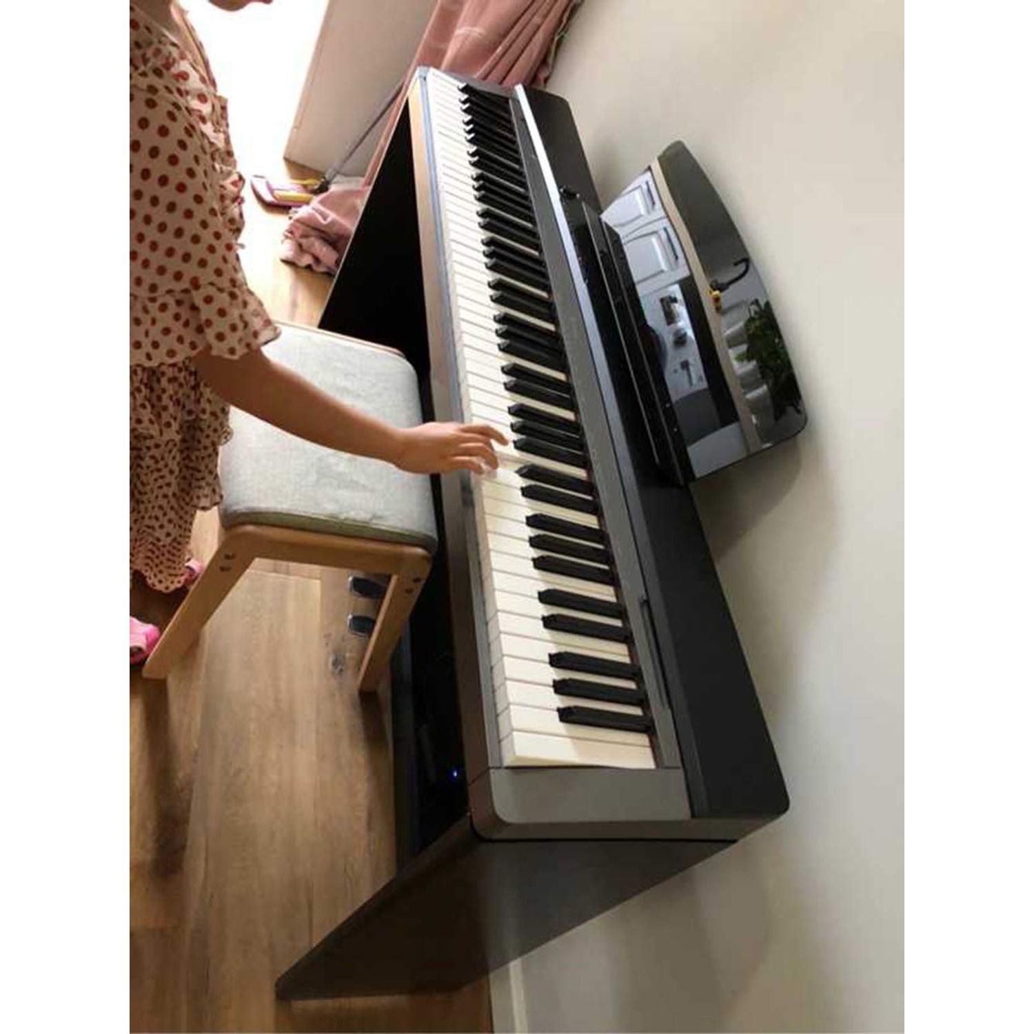 Sheet music stand compatible for Casio Roland Yamaha P35 P45 P48 P105 P115 P121 P125 P128 KB/PSR/PSR-E/PSR-S/YPT/EW/NP/KBP/DGX series electronic digital keyboard piano (Black)