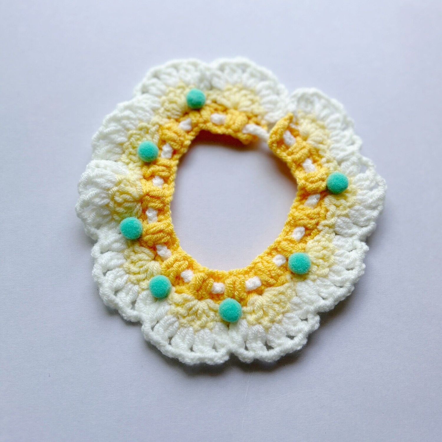 Pet Cat Dog Collar Cute Crochet Decorative Knit Bandana fits 7-to-11-inch neck