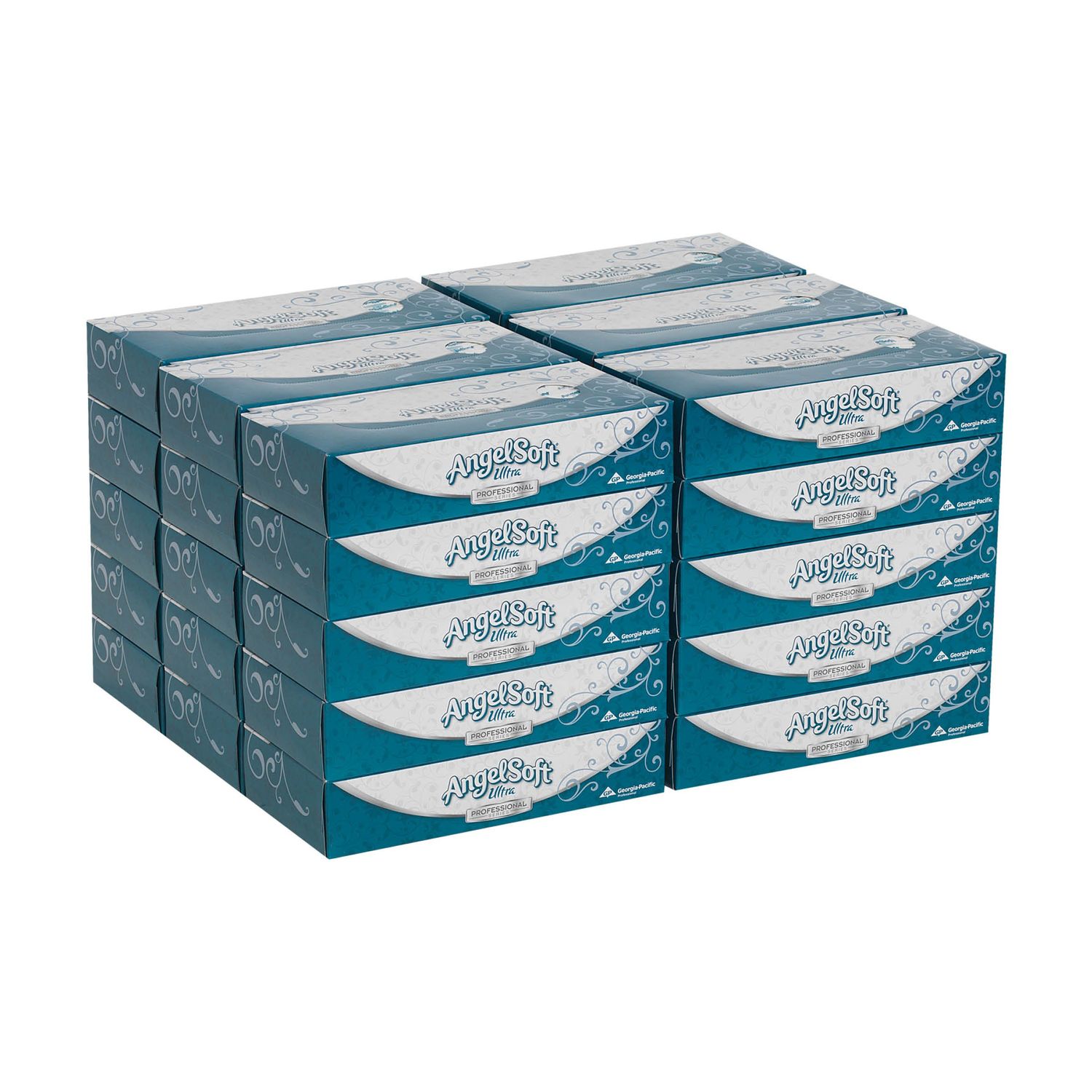 Angel Soft Ultra Professional Series Premium 2-Ply Facial Tissue by GP PRO (Georgia-Pacific), Flat Box, 48560, 125 Sheets Per Box, 30 Boxes Per Case