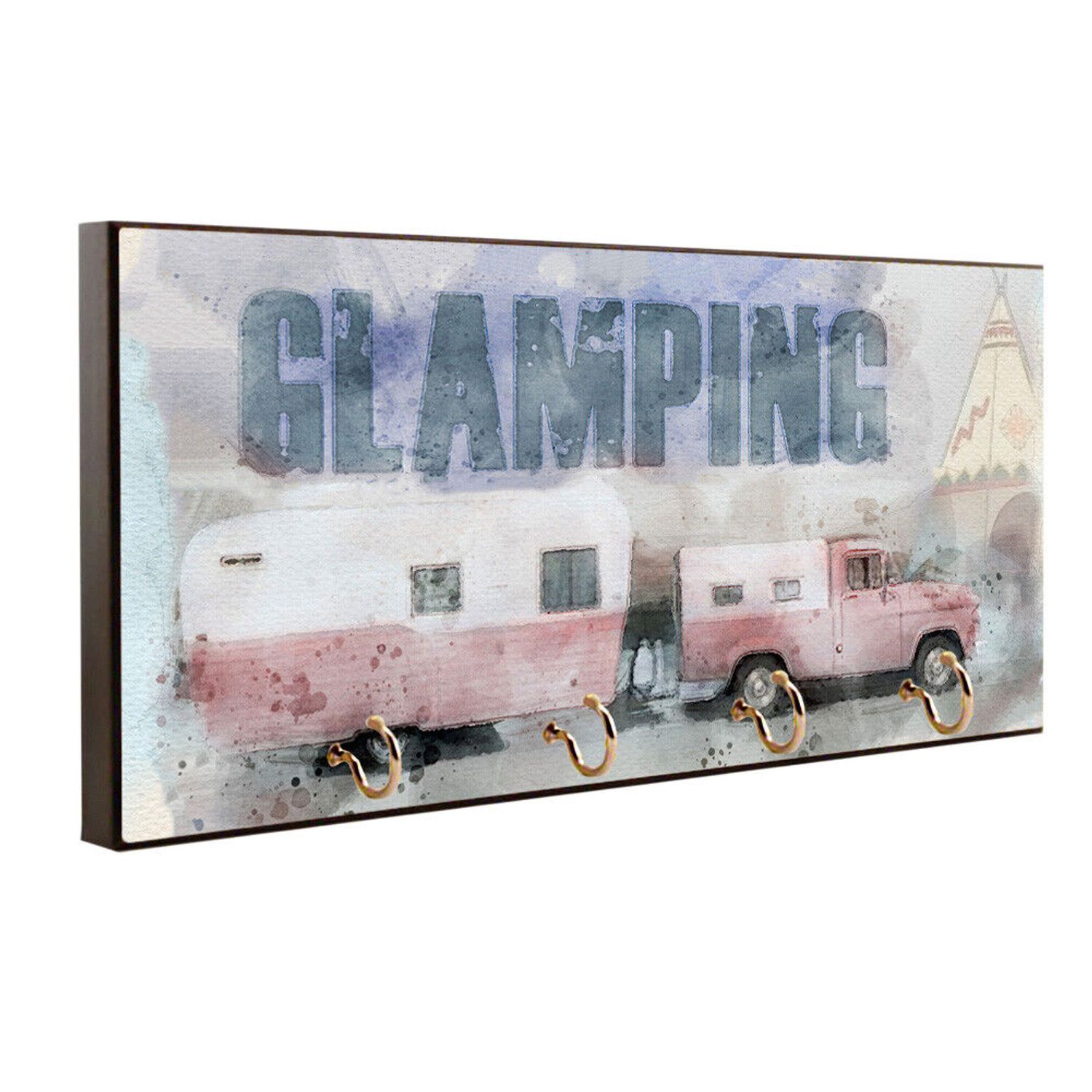 Old Truck Travel Trailer Glamping Sign Design Key Hanger / Pet Leash Hanger