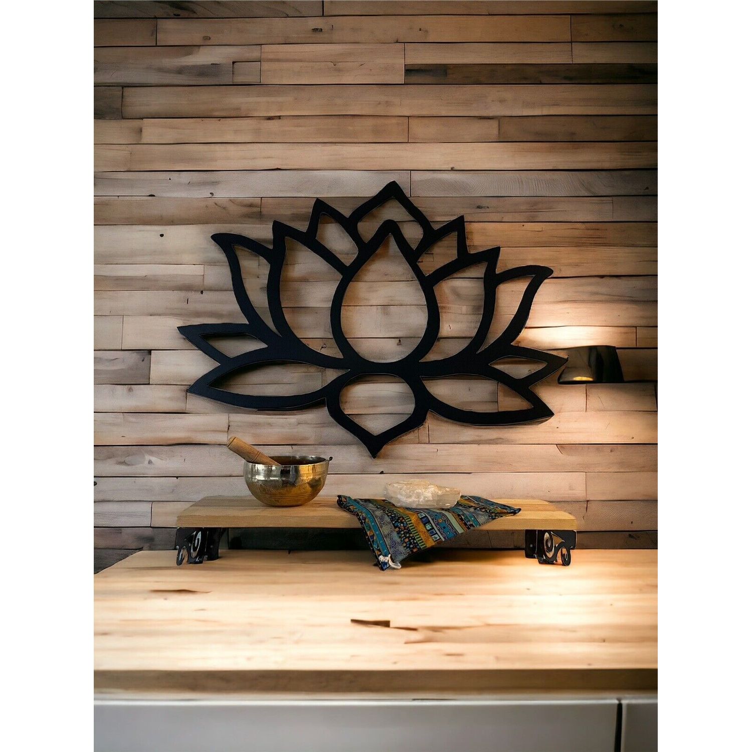 Large Lotus Flower 32 Inch Wall Art Metal Lotus Decor Yoga Zen Room