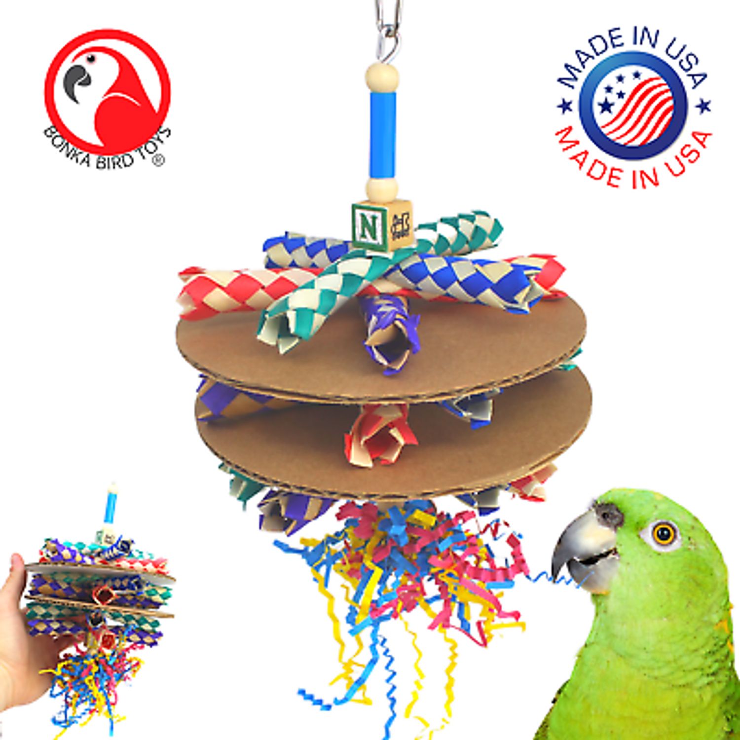 Bonka Bird Toys 2308 Trap Sandwich Cage Conure Chew Parrot Parakeet Pet Shred