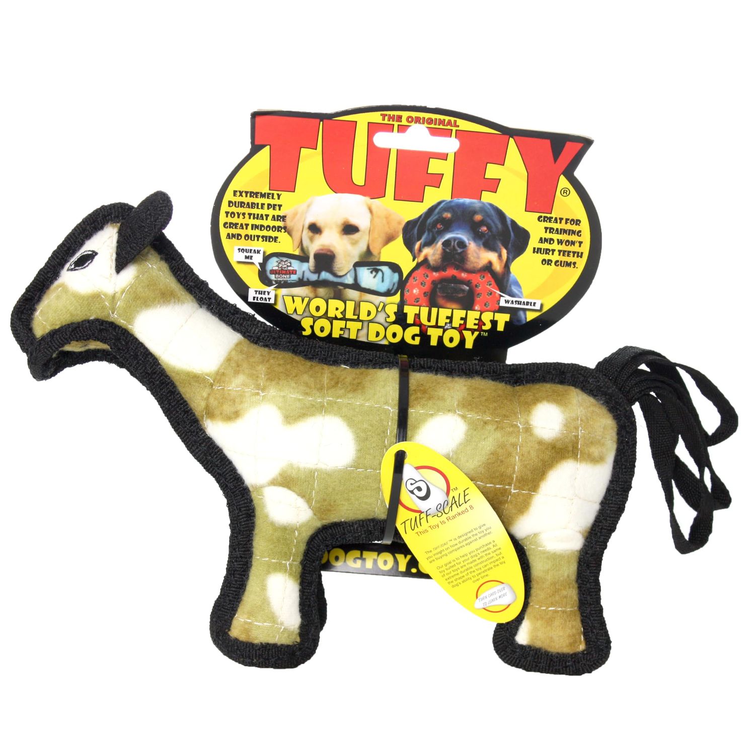 TUFFY - World's Tuffest Soft Dog Toy - Barnyard Horse - Multiple Layers. Made Durable, Strong & Tough. Interactive Play (Tug, Toss & Fetch). Machine Washable & Floats. (Junior)