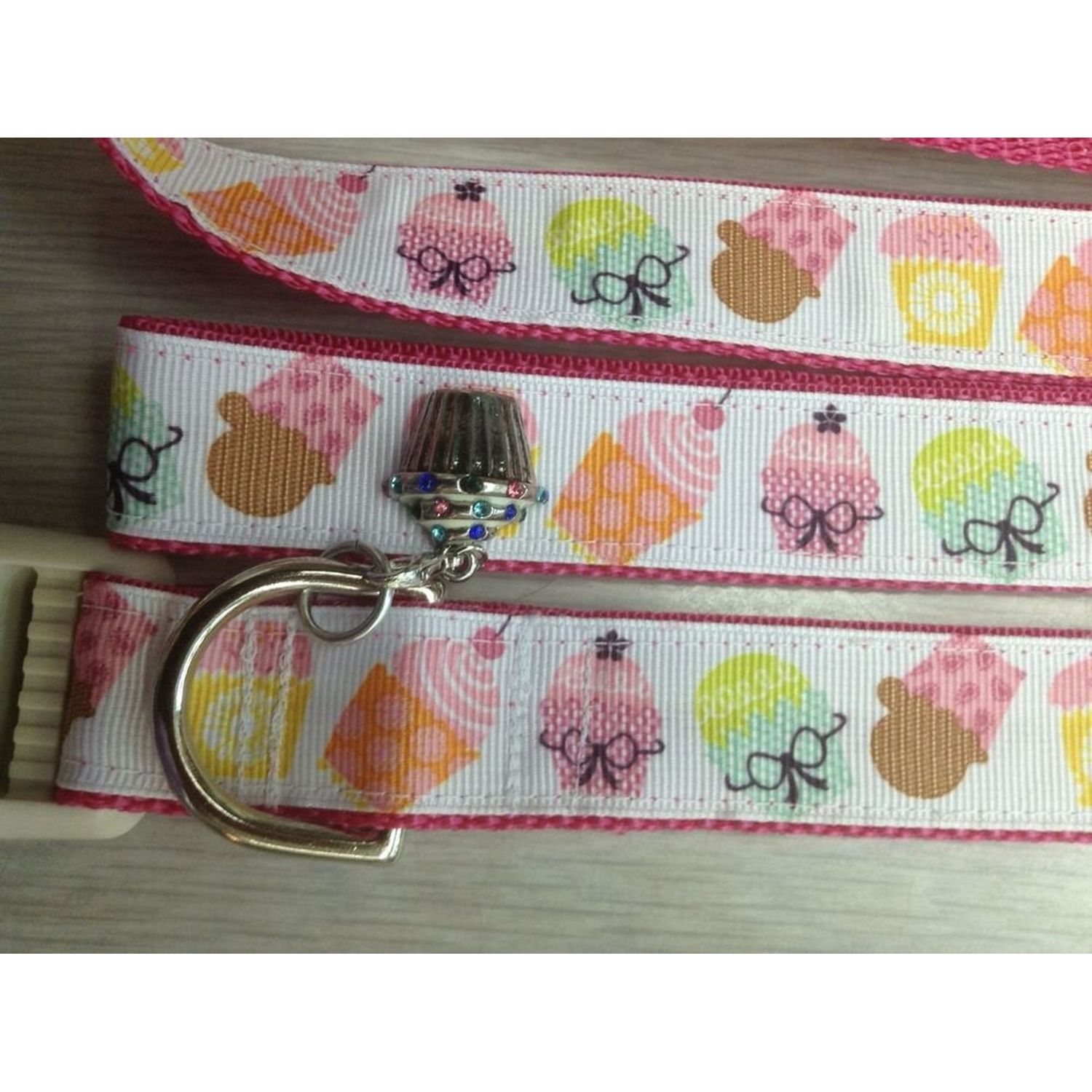 IRC Sebastian I Designer Dog Collar & Lead. Cupcakes. 11"-15"