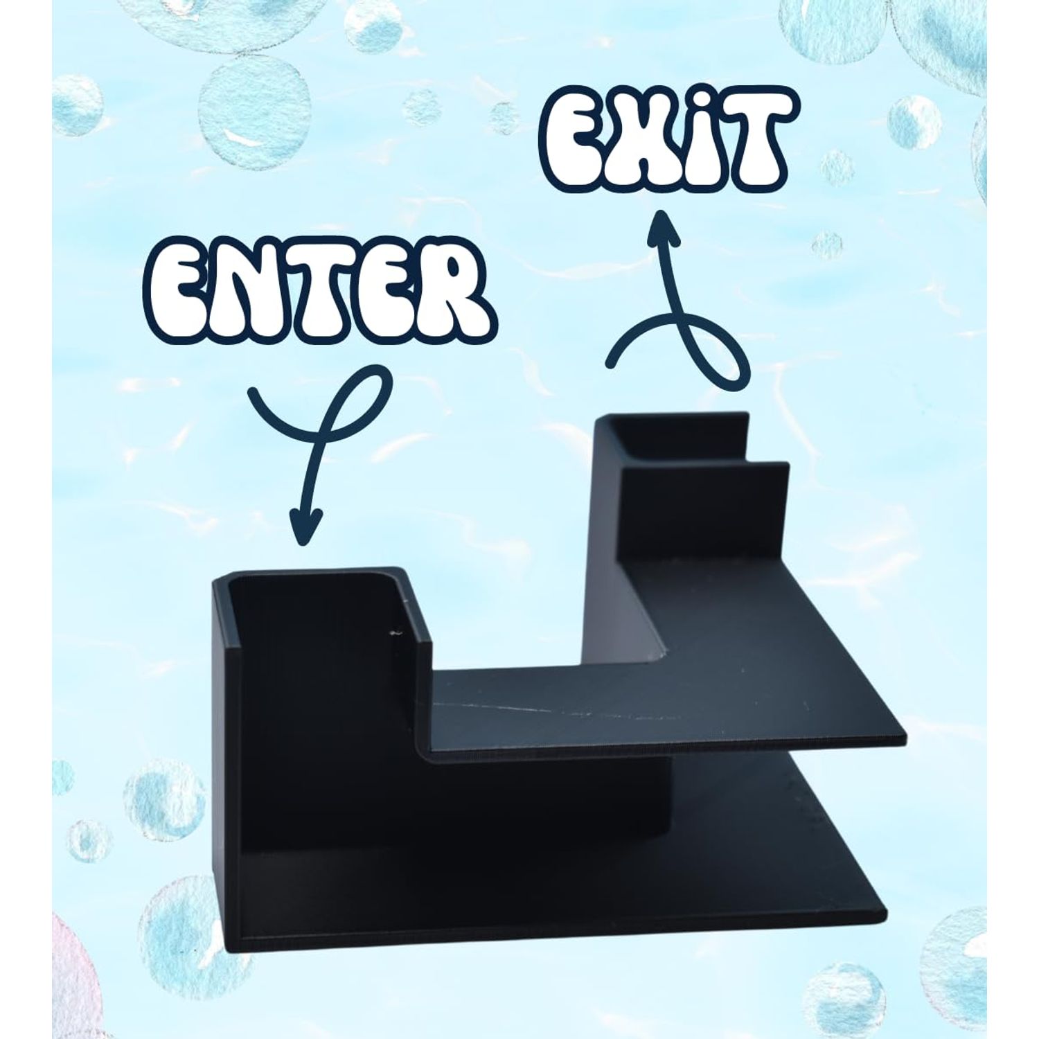 Chatelet Aquarium Underground Tunnel | Fish & Shrimp Hideout for Aquariums | Unique Underground Viewing Tunnel | Made in USA (Corner Tunnel, Black)