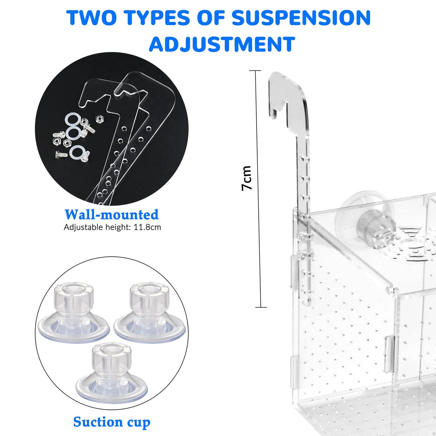 Large Fish Breeding Box 11.5" x 6" x 6", Acrylic Aquarium Isolation Box Fish Breeder Box for Fish Tank, Hatching Incubator Box with Suction Cups for Newborn Baby Fry Shrimp Betta Guppy Clownfish