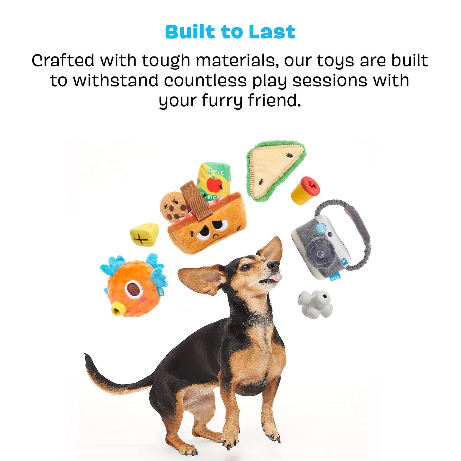 Barkbox Movie Bites Dog Toy Bundle – Squeaky Dog Toys – Plush Dog Toys – Puppy and Pet Toys for Small Dogs