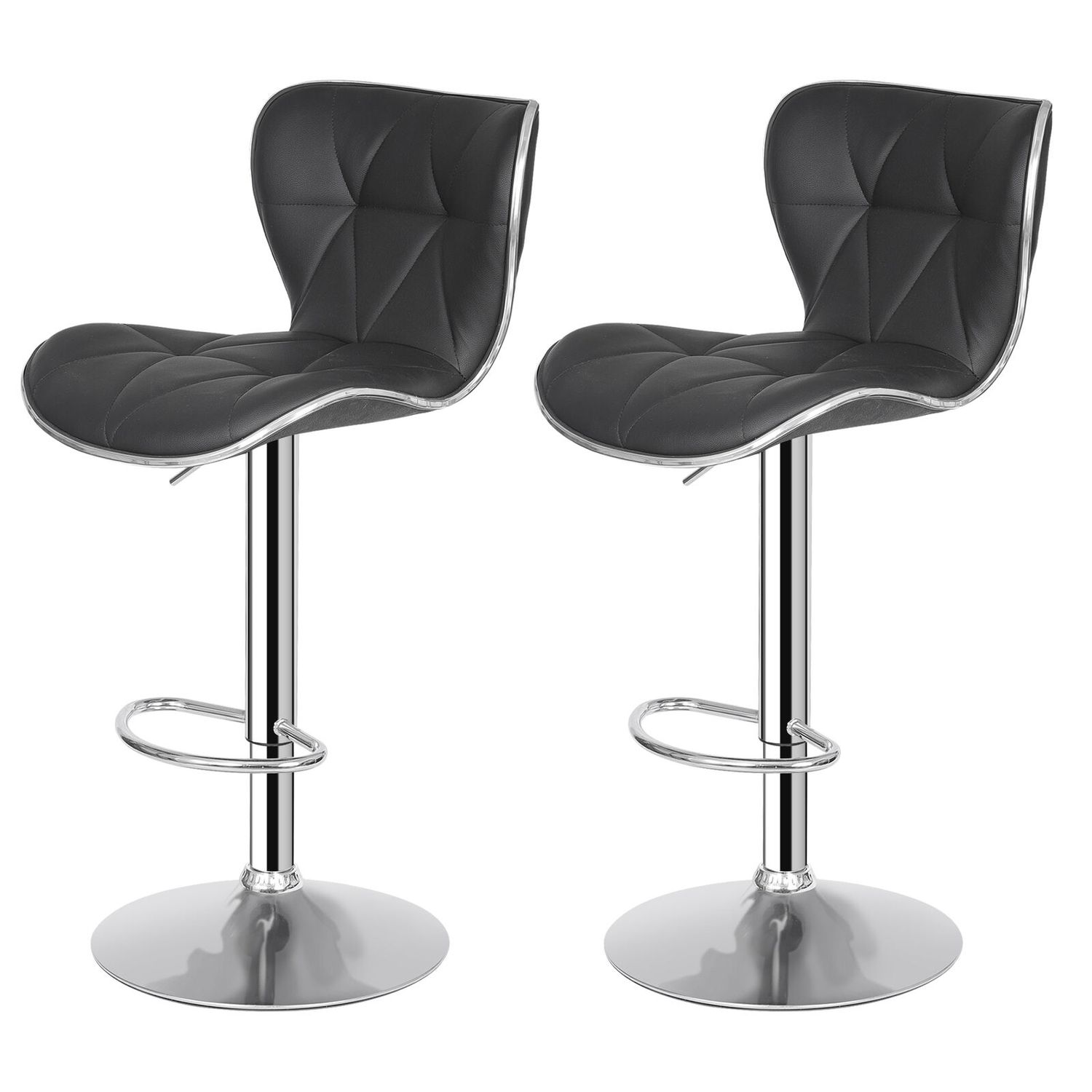 Shell Bar Stools Set of 4 Adjustable Height Swivel Bar Stools Dining Chairs Home