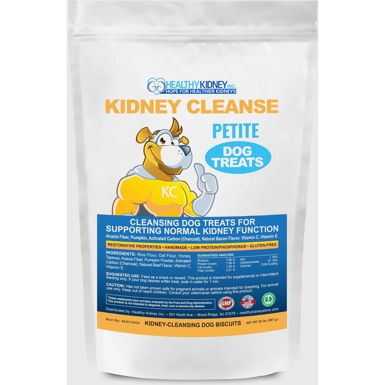 Petite Size Beef Flavor Kidney Cleanse Dog Treats 20 Oz - Kidney Support Formula for Toxin Elimination - Low Protein & Phosphorus Diet Snacks - Ideal for Kidney Wellness