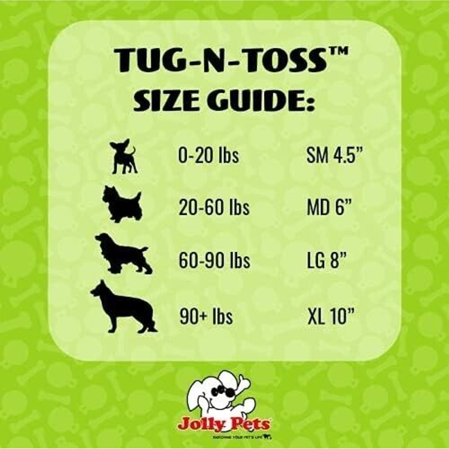 Jolly Pets Tug-n-Toss Heavy Duty Dog Toy Ball with Handle 6 Inches Medium New