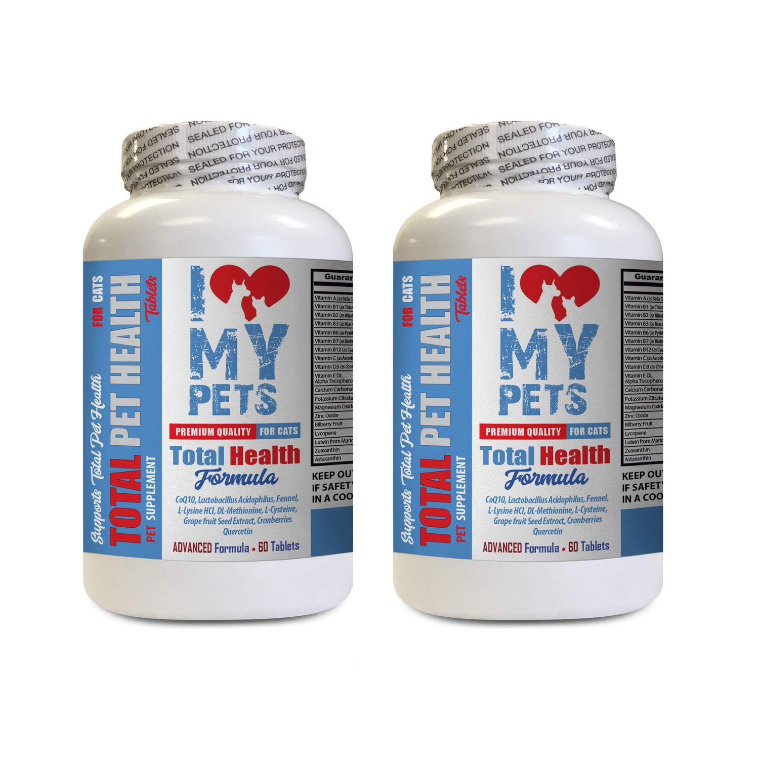I LOVE MY PETS LLC cat Mineral Supplement - Total PET Health for Cats - Premium Quality Formula - Chews - cat Vitamin b12-2 Bottles (120 Treats)