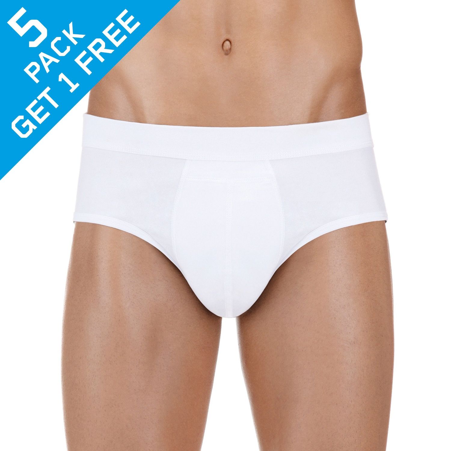 PROTECHDRY Washable & Reusable Urinary Incontinence Cotton Brief Underwear for Men - Buy 4 GET 1 Free (5 Pack) (Medium, White)