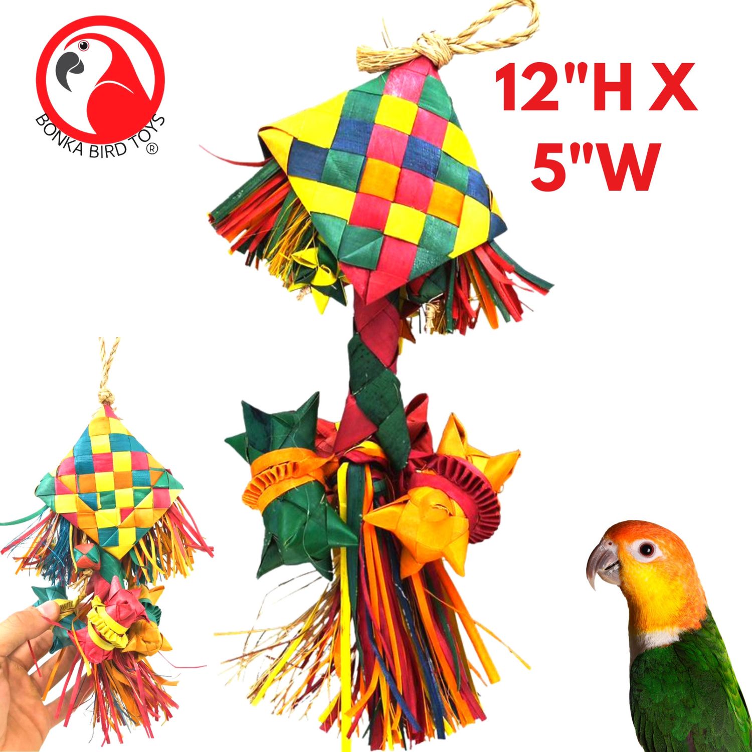 Bonka Bird Toys 03330 Small Rattle Chew Shred Preen Parrot Cage Toy Conure Pet
