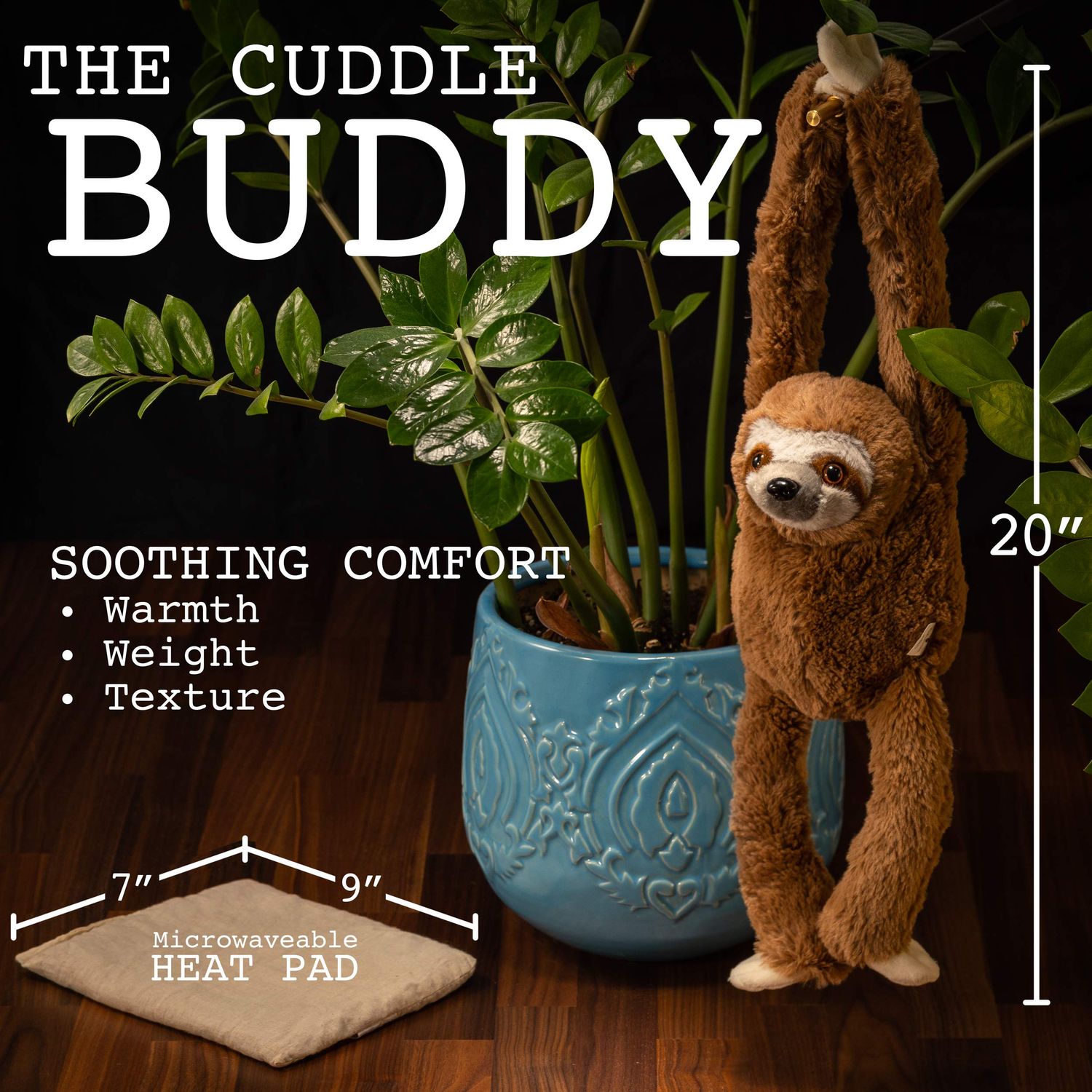 Lulumaia Heating Pad Microwavable in Sloth Stuffed Animal Heating Pads for Menstrual Cramps Long-Lasting and Reusable Plush Microwavable Animal for Soothing Comfort During Periods Cramps(Cuddly Sloth)