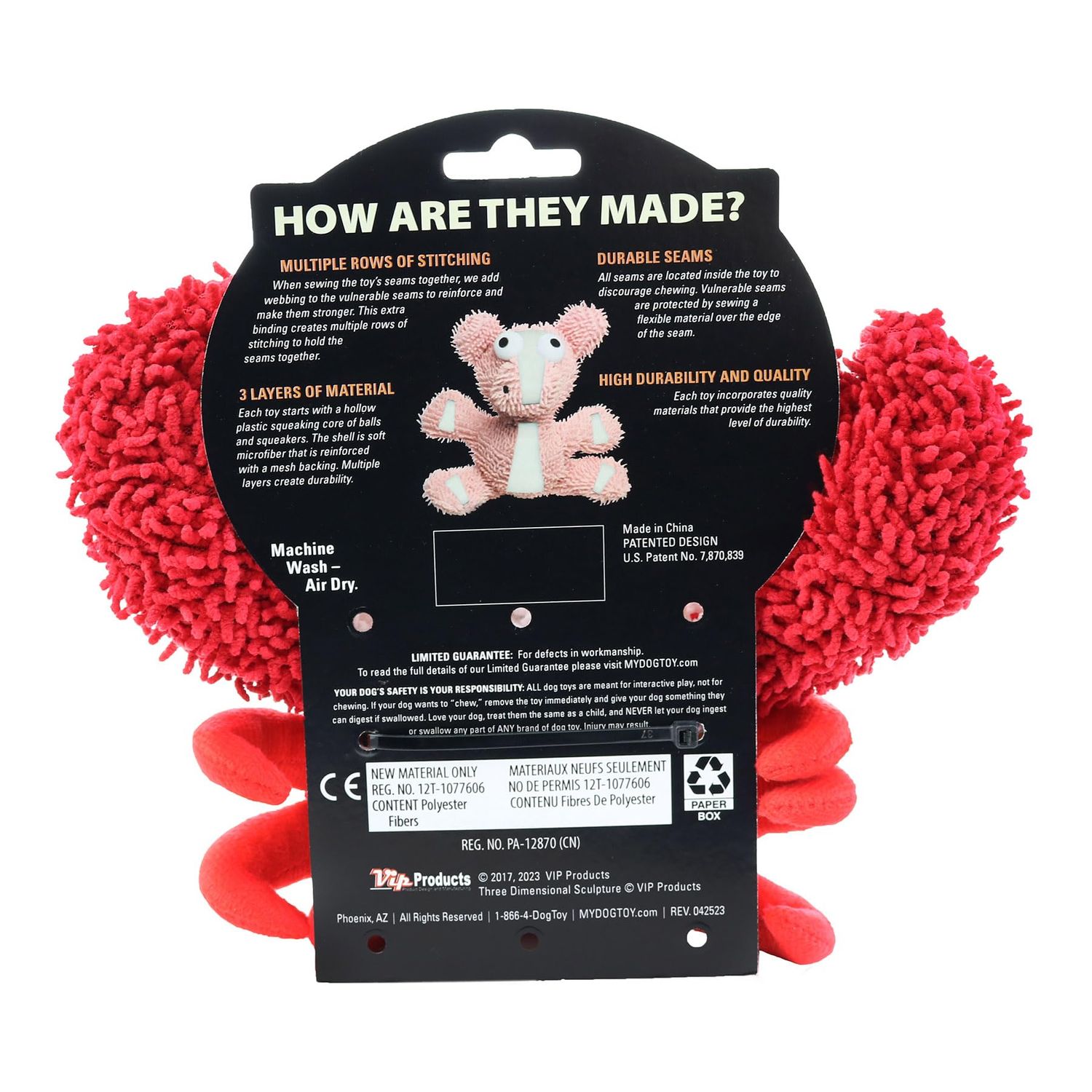 MIGHTY- Microfiber Ball- Medium- Crab – Made with Squeaker Balls and Minimal Stuffing. Strong & Tough. Interactive Play. Dog Toy Machine Washable & It Floats