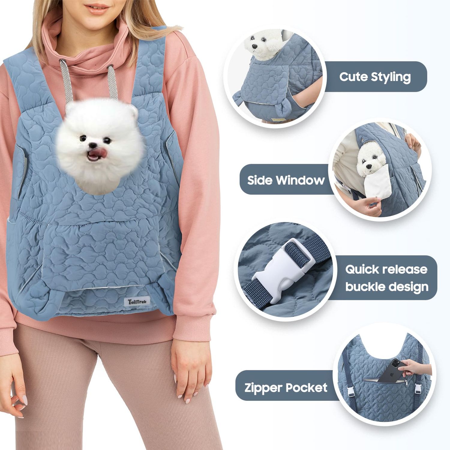 JourCraf Pet Carrier Backpack, Adjustable Pet Front Cat Dog Carrier Backpack Travel Bag for Small Medium Dogs Cats and Rabbits, Safety Strap with Removable Bottom Plate for Camping Hiking Traveling