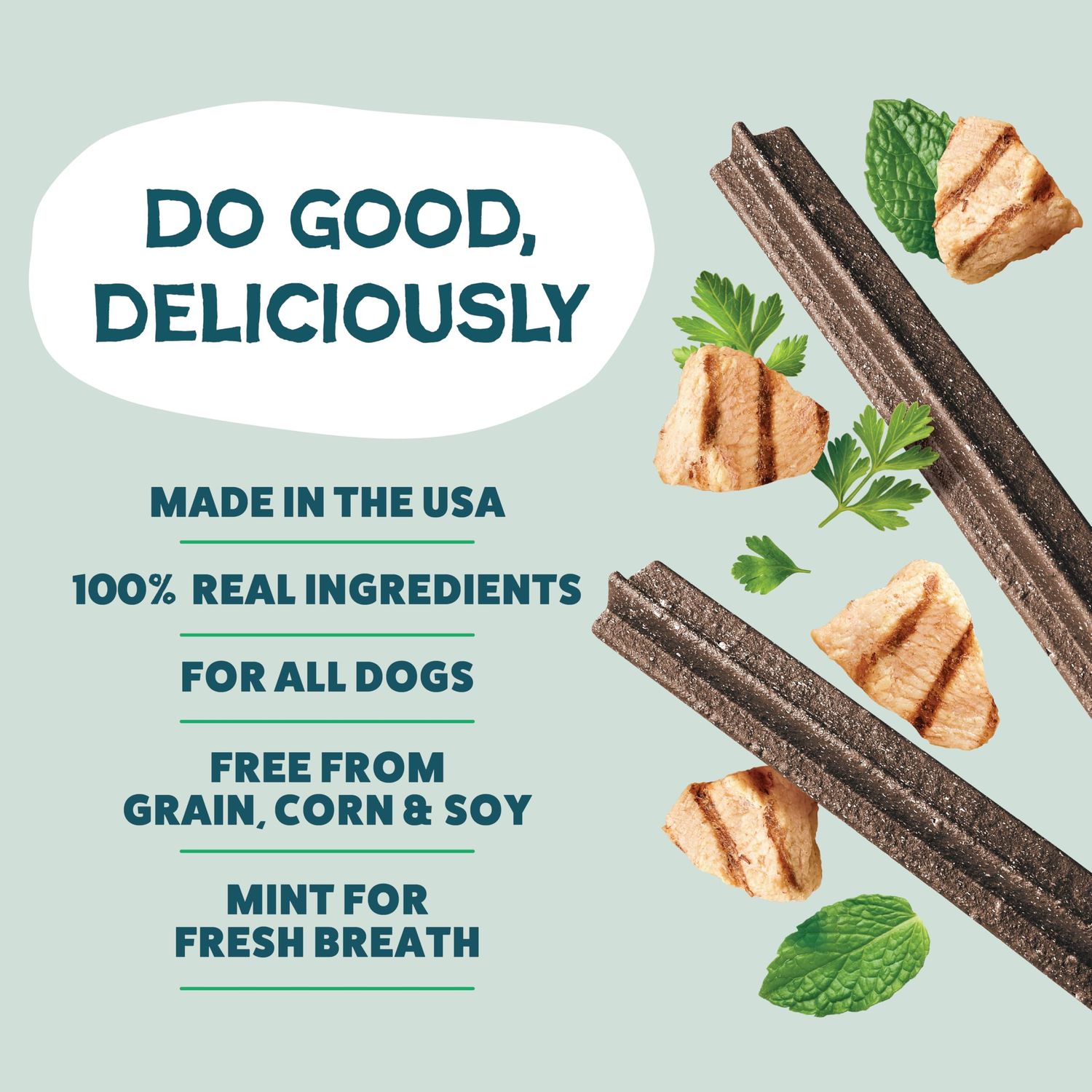 Shameless Pets Dental Treats for Dogs, A Cluck A Day - Healthy Dental Sticks with Digestive Support for Teeth Cleaning & Fresh Breath - Dog Bones Dental Chews Free from Grain, Corn & Soy