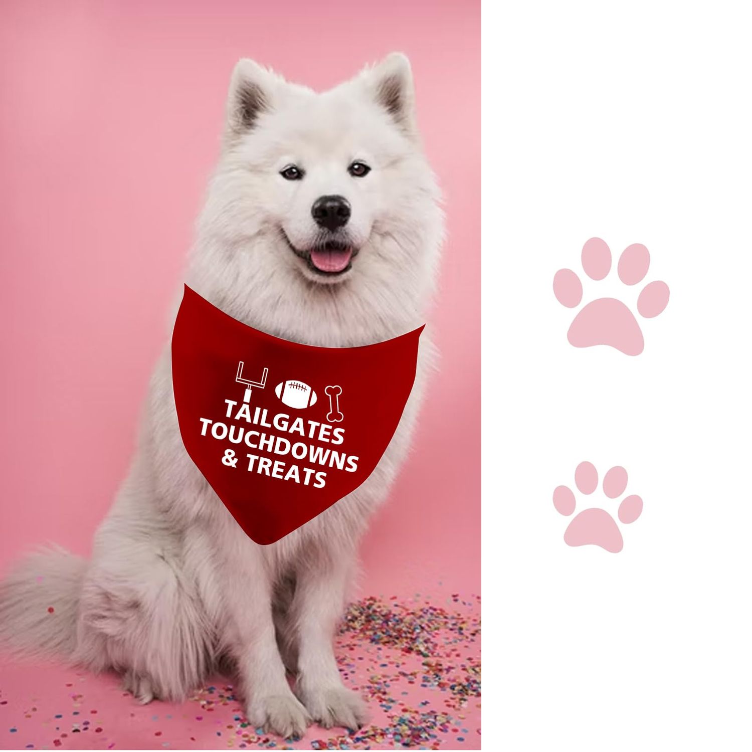 JXGZSO 1 Piece Football Dog Bandana Fall Dog Bandana Cute Fall Bandana Dog Football Bandana (Tailgates Dog)