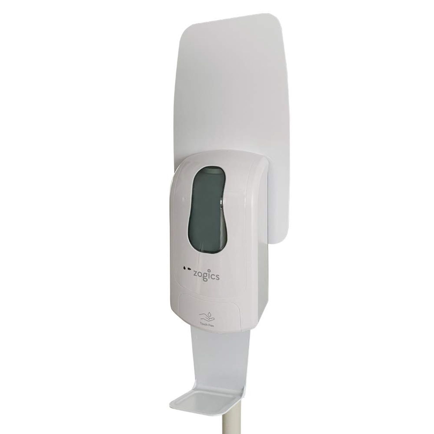 Zogics Touch-Free Automatic Gel Hand Sanitizer Dispenser – Floor Stand Hand Sanitizer Container with Touch-Free Sensors (White)