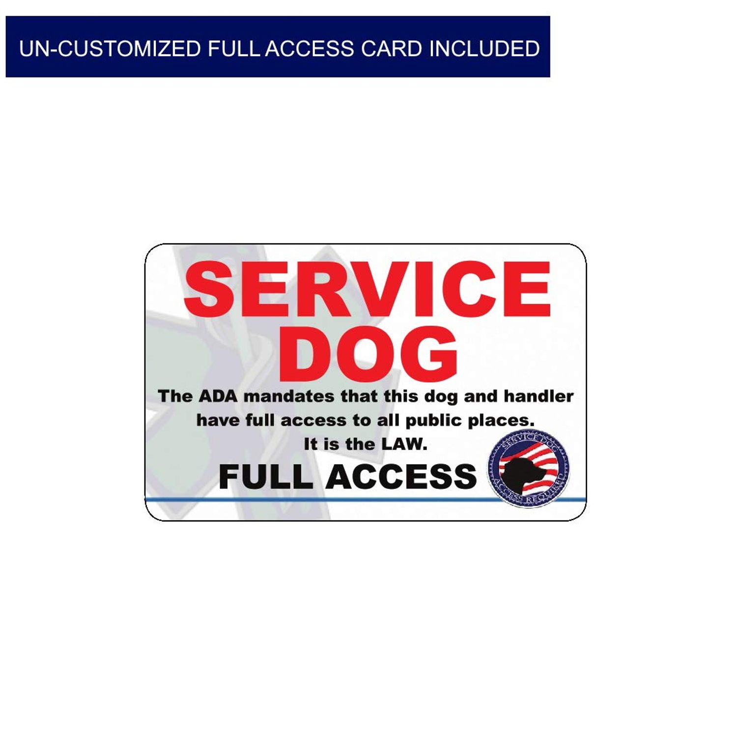 Complete Service Dog Vest with Exclusive Patch, ID Badge and Zipper Pocket (29" - 35" Girth (M), Blue) - Includes a complimentary 5 Pack of Service Dog Law Cards