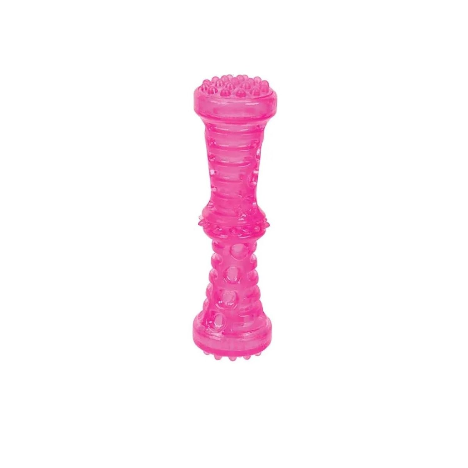 MPP Durable Dog Toys Toss Fetch Stick Chew Squeaker 7 Inch Dental Health Gum Massage (Green)