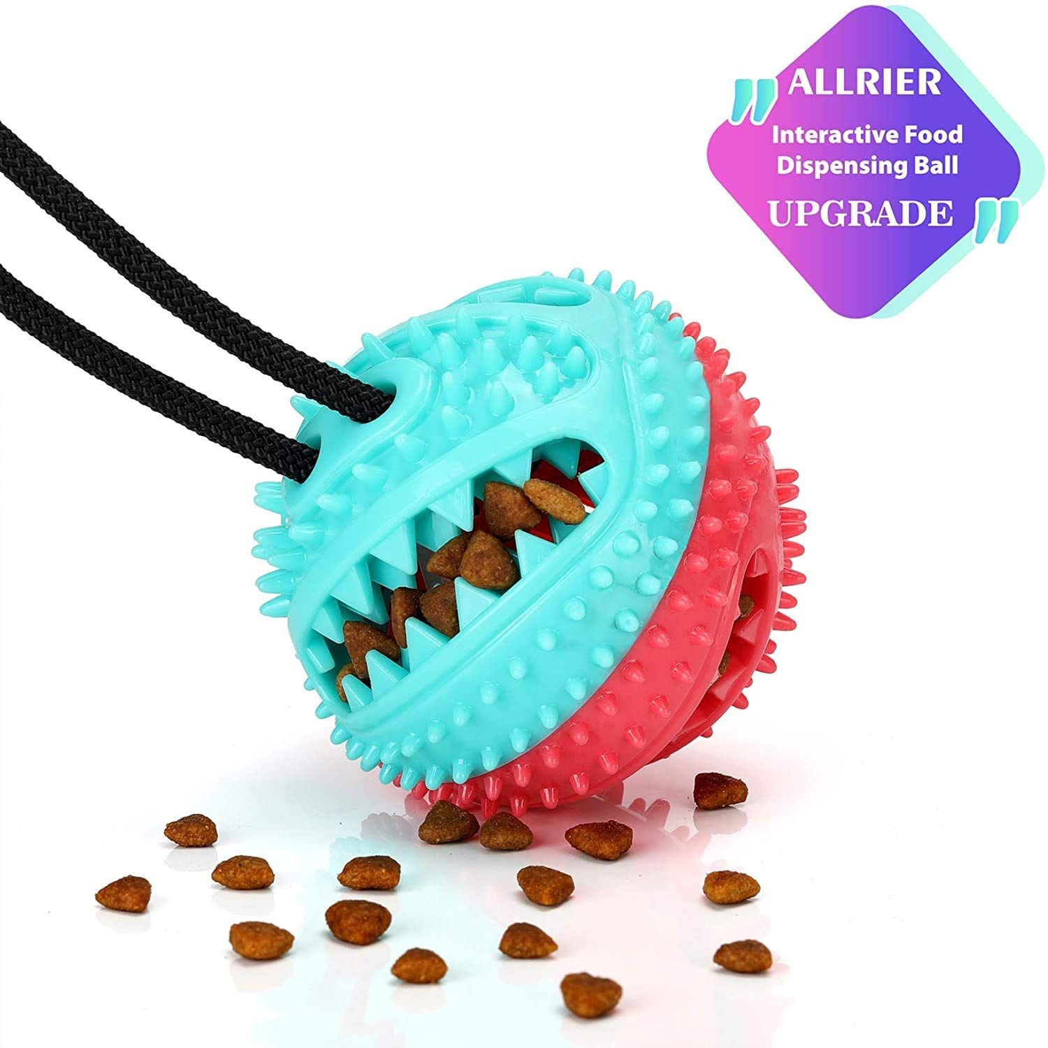 ALLRIER Interactive Dog Toys Tug of War, Mentally Stimulating Toys for Dogs, Puppy Teething Toys for Boredom, Dog Puzzle Treat Food Dispensing Ball Toy for Small Medium Dogs