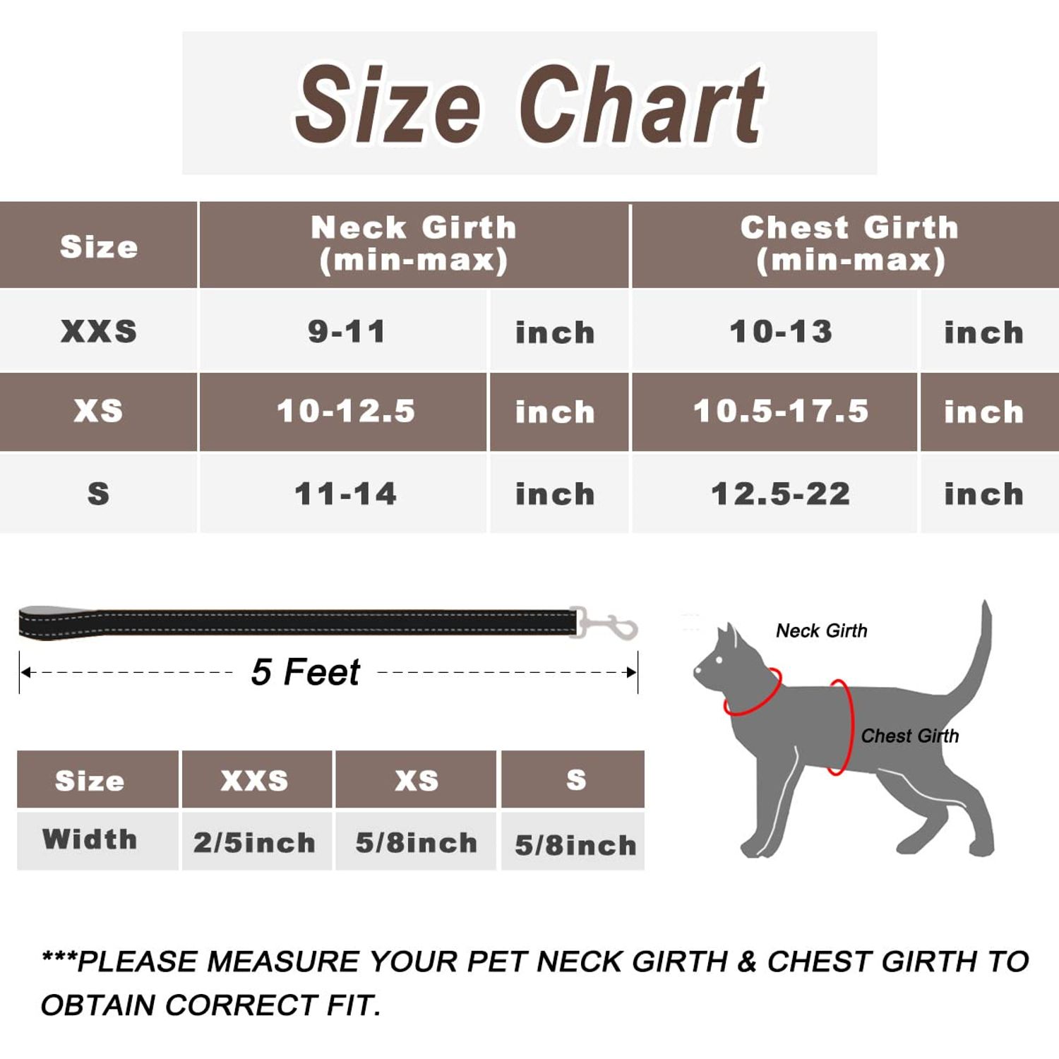 Cat Harness and Leash Set for Walking Escape Proof for Small Large cat Kitten Harness with ID tag Pocket (Black,XS)