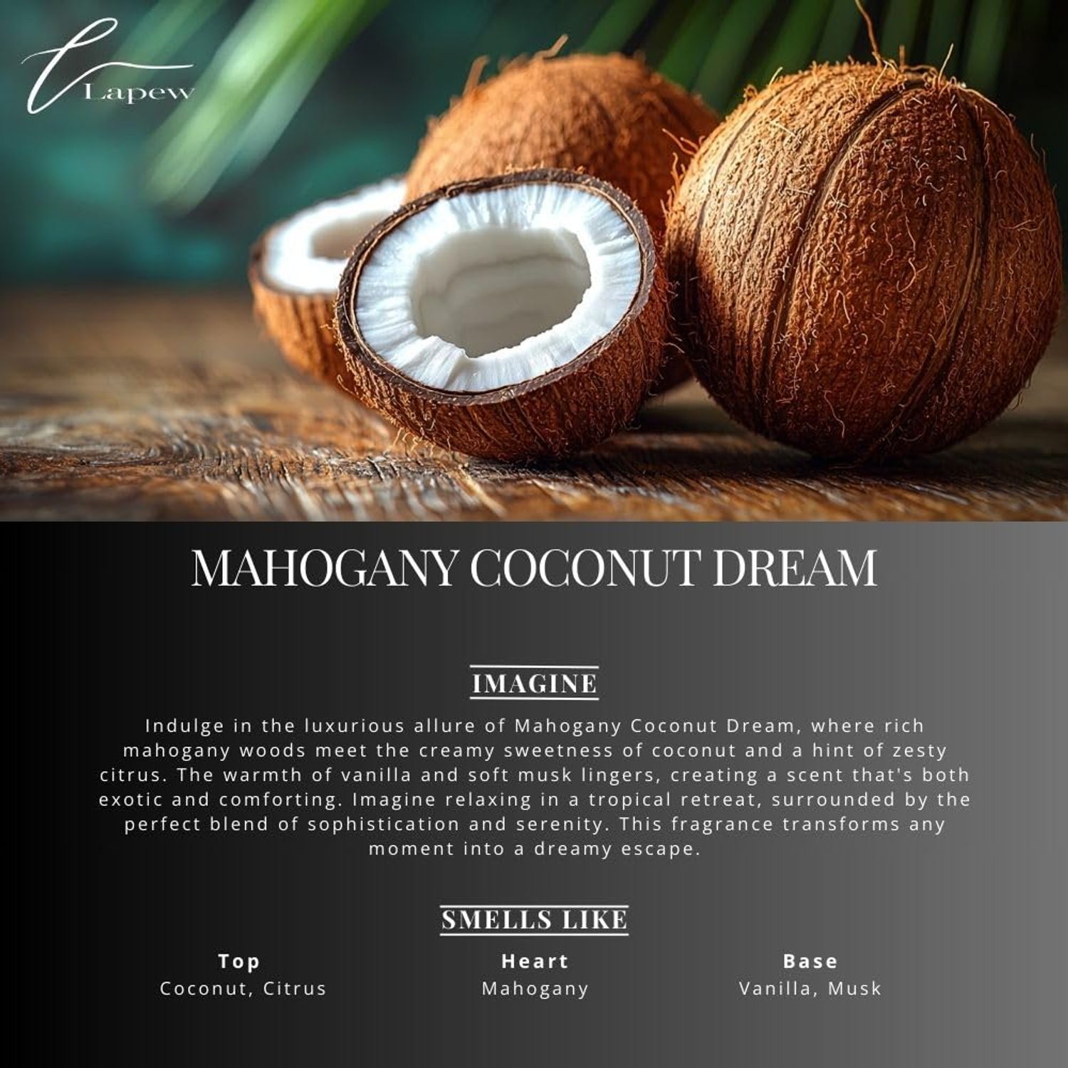 Lapew Mahogany Coconut Dream Carpet Freshener Powder: Powerful Odor Eliminator for Home, Upholstery Deodorizer, Carpet Deodorizer, Pet Urine, Cat Litter Box - Mahogany Coconut Dream Fragrance.