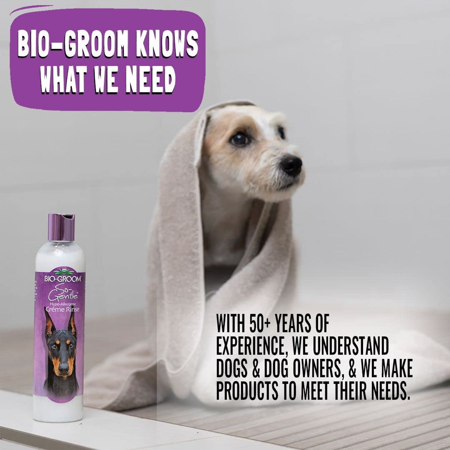 Bio-Groom Super Cream Dog Conditioner – Concentrated Coat Conditioner, Dog Bathing Supplies, Puppy Wash, Cat & Dog Grooming Supplies for Sensitive Skin, Cruelty-Free, Made in USA – 8 fl oz 1-Pack