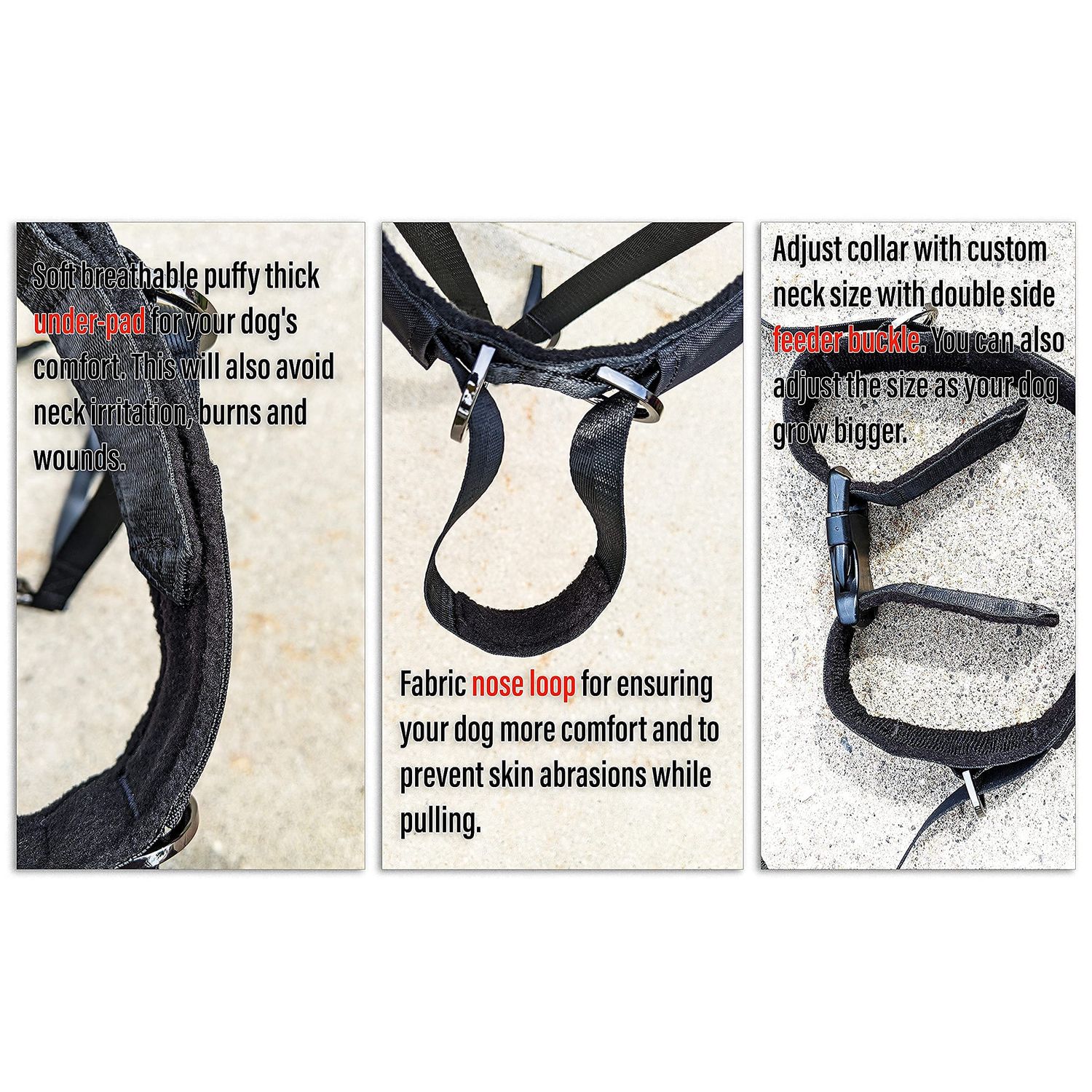 Dog Headcollar for Large Dogs (L), No-Pull Dog Collar for Large Dog. This No-Pull Dog Headcollar Does not harm or Hurt Your Dog and Works Better Than Under Head Pull Collar; Dog Headcollar No Pull