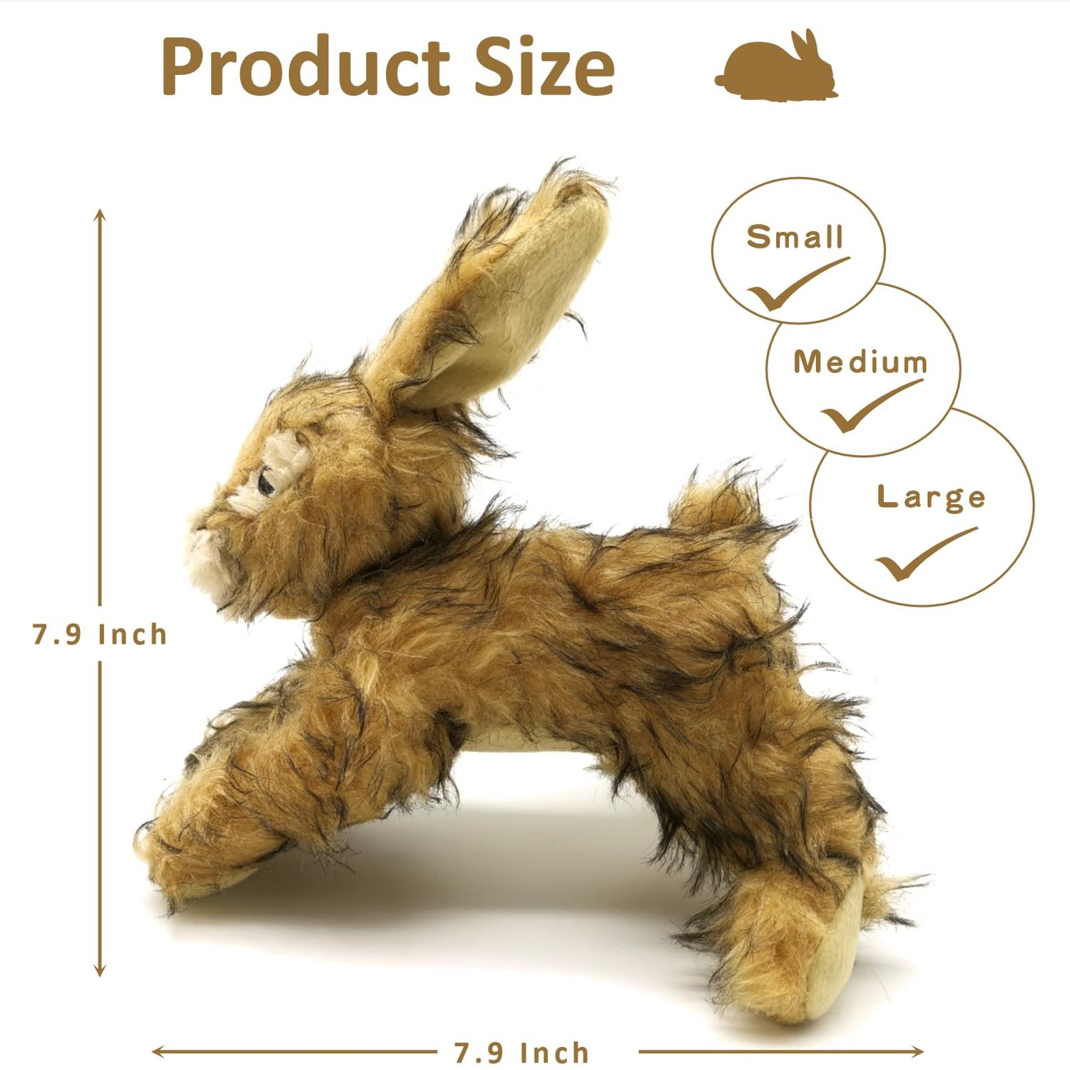 JKW Pet Dog Toys, Plush & Stuffed Toys, Squeaky Puppy Toys (Rabbit, M)