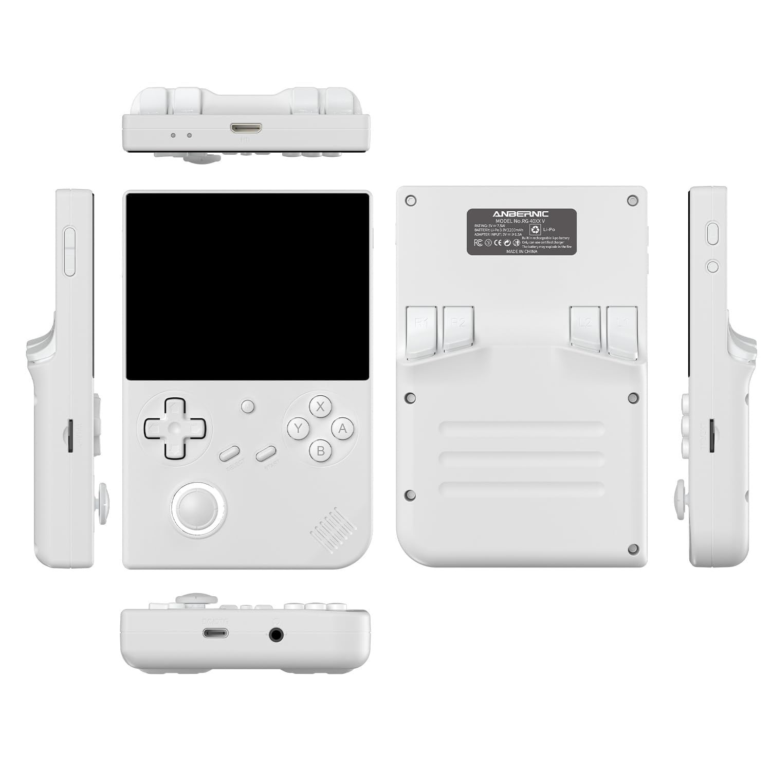RG40XX V Retro Handheld Game Console 4.0 inch IPS Screen Joystick RGB Lighting Linux 64-bit System 3200mAh Video Gaming Console Supports 5G WiFi Bluetooth RG 40XXV (RG 40XXV White)