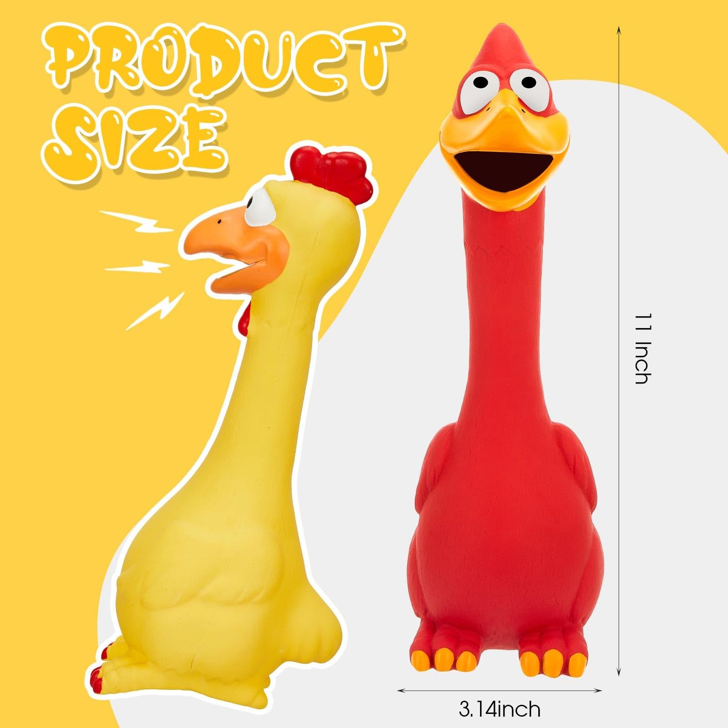 Hungdao 3 Pcs Horse Toys Latex Squeaky Chicken Toy Squeak Turkey Toy for Play Fake Screaming Chicken Toys Chicken Dog Toy for Horses Reduce Separation Anxiety Noise Maker Squeaker Funny Prank