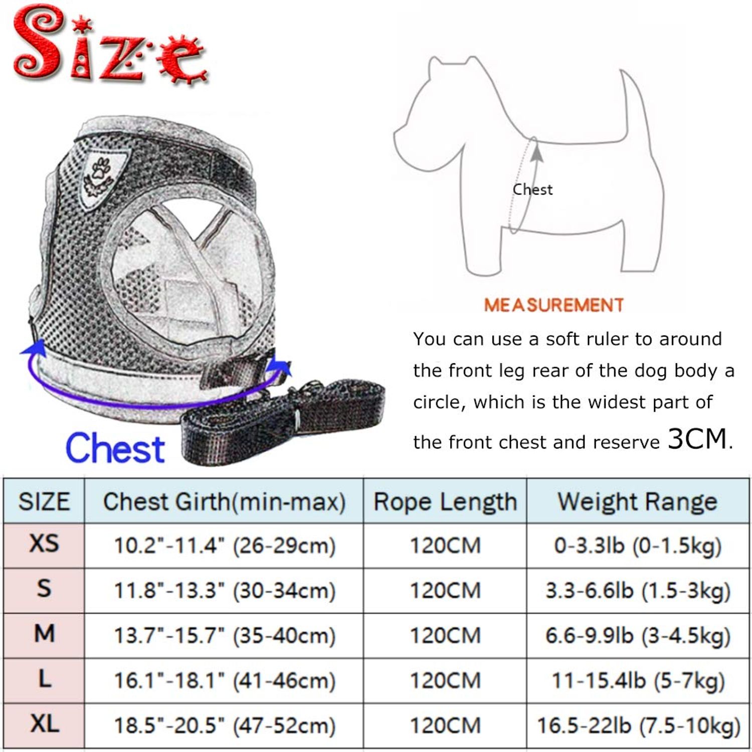 FEimaX Dog Harness and Leash Set for Walking, Soft Mesh Adjustable Easy Control Lightweight Cat Vest Harnesses with Reflective Strips, Escape Proof Small Dogs Cats Vests (Grey, X-Small)