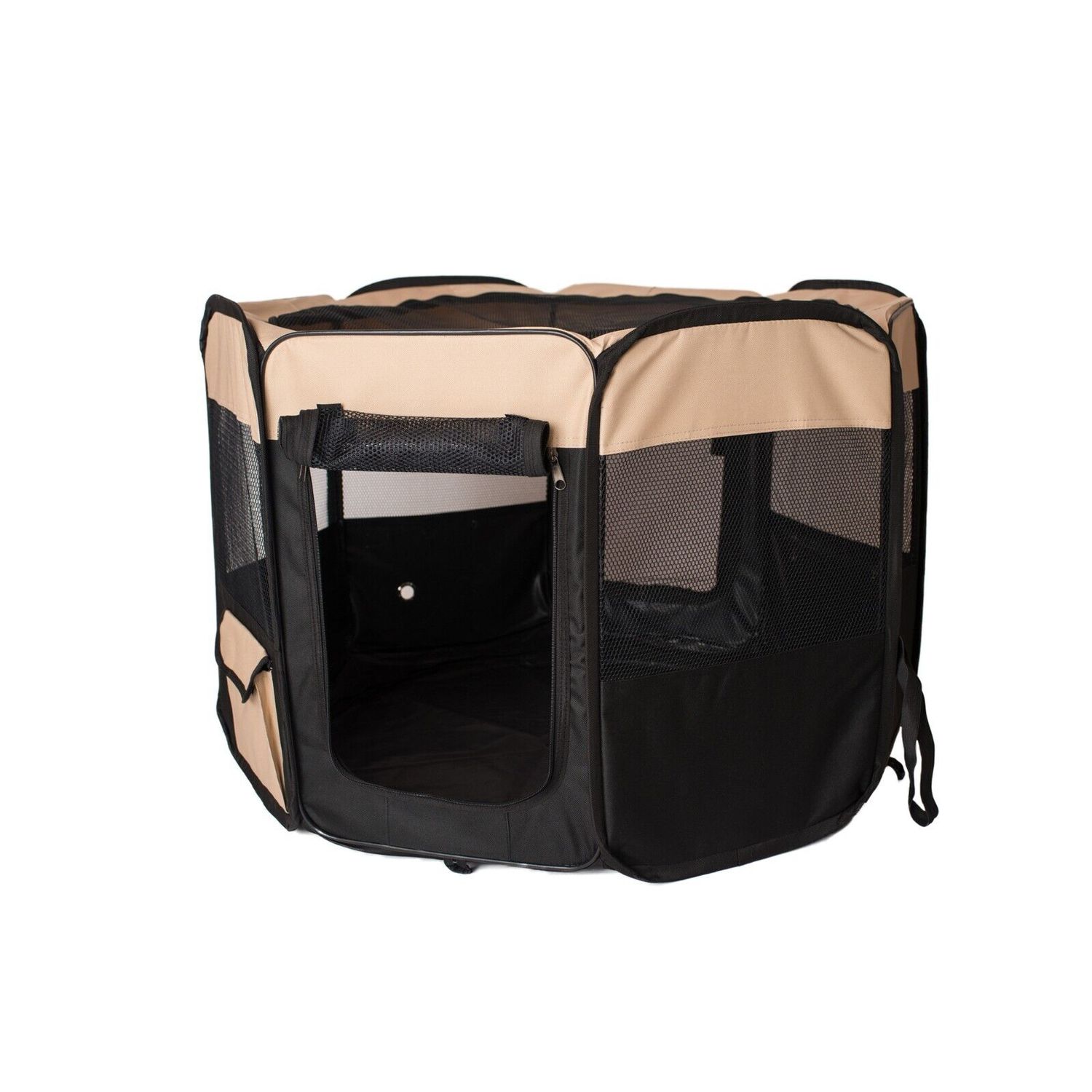 Armarkat PP003BGE-M Portable Pet Playpen In Black and Beige Combo