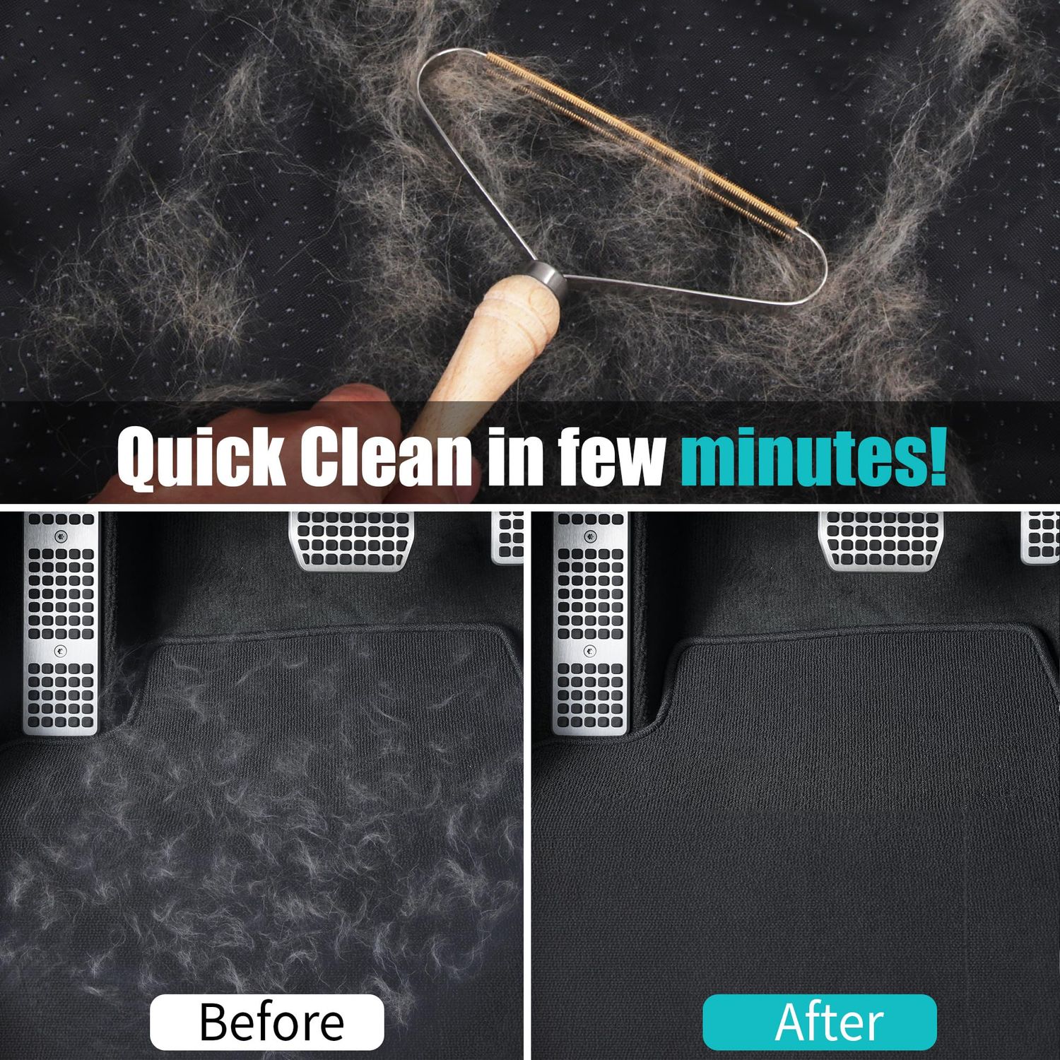Pet Hair Removal Tool 2 Pack Dog Cat Pet Hair Remover for Furniture Portable Pet Hair Fur Removal Tools Carpet Rakes Scraper for Furniture Car Mat Pet Tower Rugs
