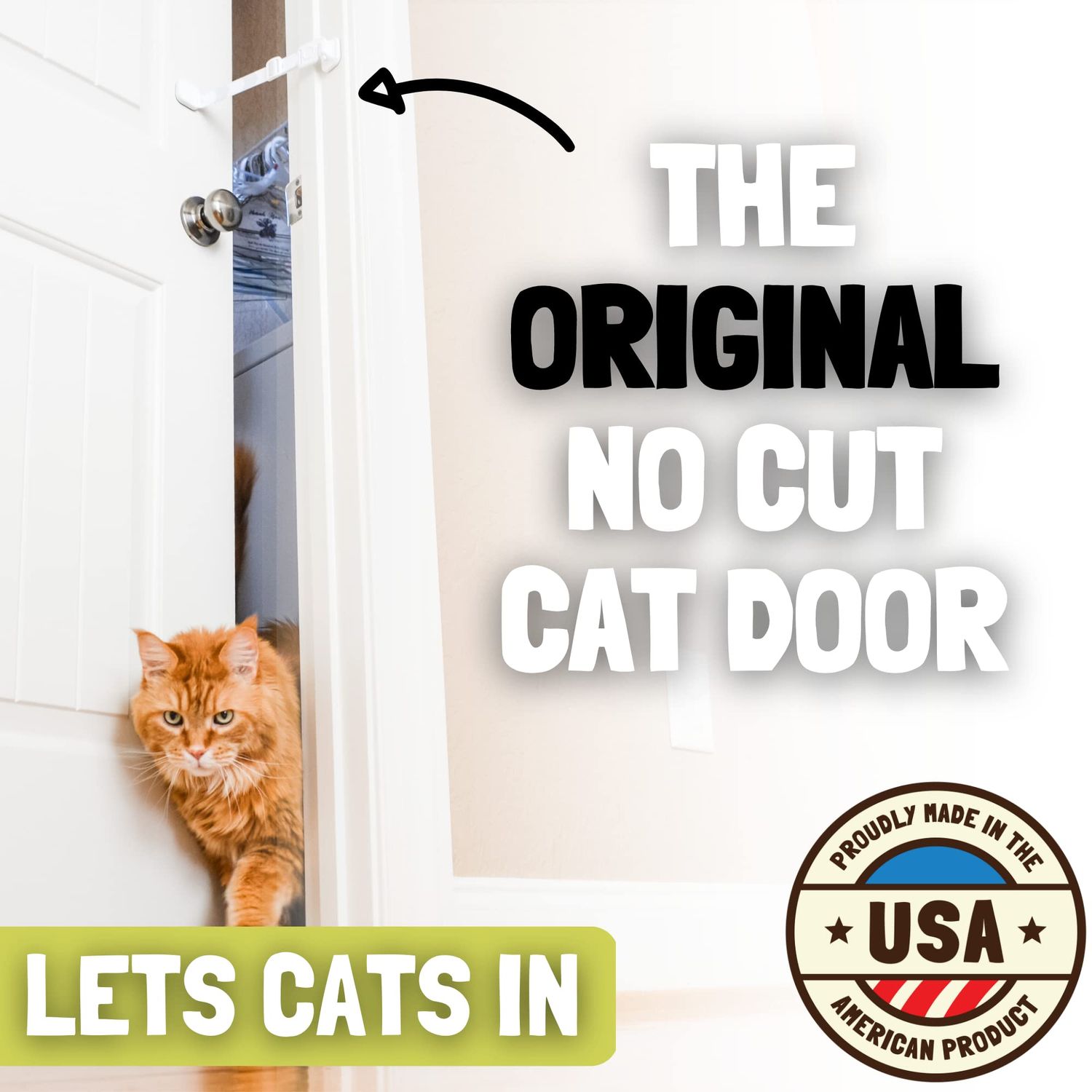 Door Buddy Adjustable Cat Door Latch - Grey 2 Pack. Pet Door Holder to Dog Proof Cat Litter Box & Keep Dog Out of Cat Food. Simpler Than Cat Gate or Interior Cat Door. Adjustable Door Strap for Pets
