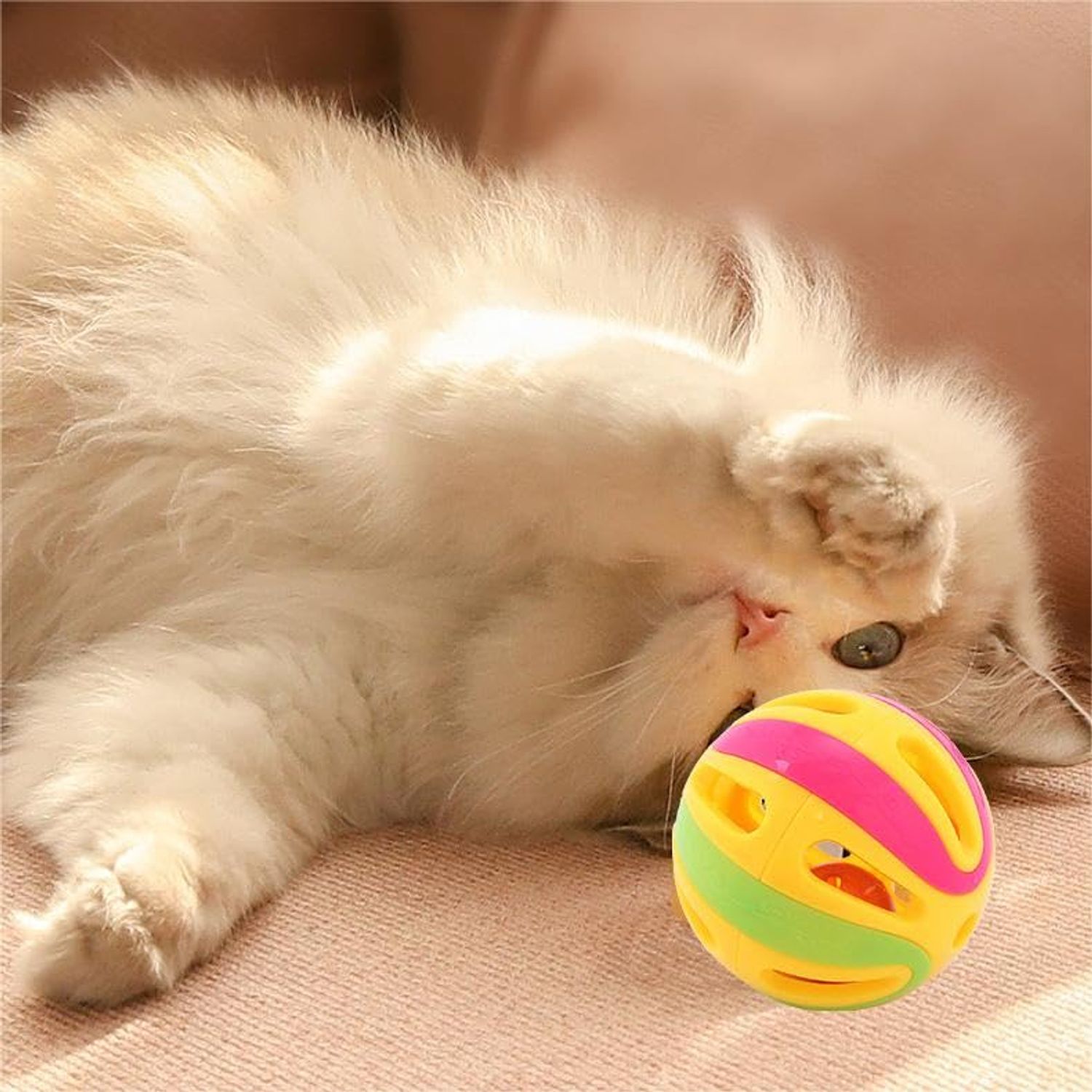 LIVE4COOL 9 Pcs Cat Toys Bell Balls Self-Help Boredom Sounding Bells Tease Cat Nibbling Balls Rattle Toy Balls