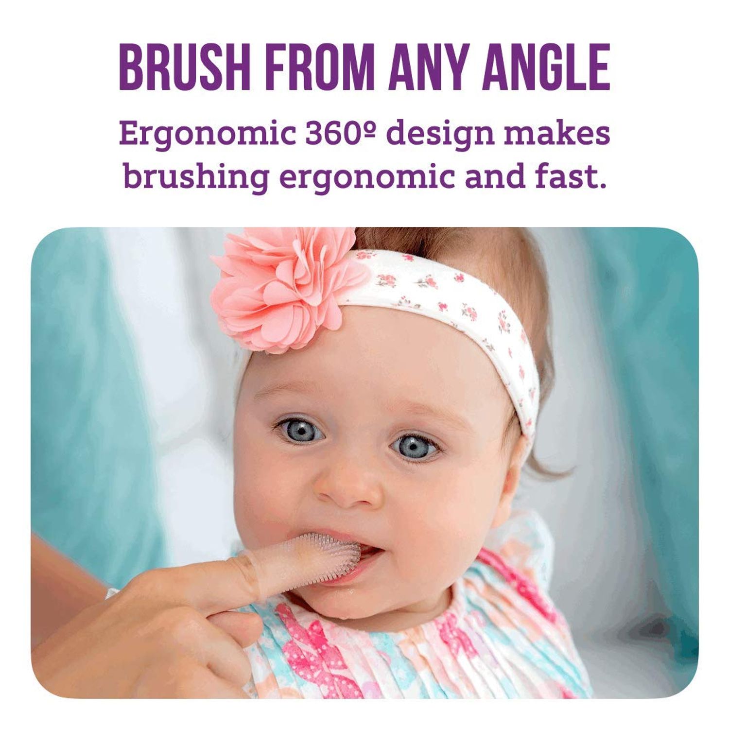 360º Bristle Silicone Baby Finger Toothbrush, 100% BPA Free for Toddlers and Infants 3 Months and Up, Full Surround Design for Teeth and Gum Cleaning; 2 Sets of Finger brushes – Clear