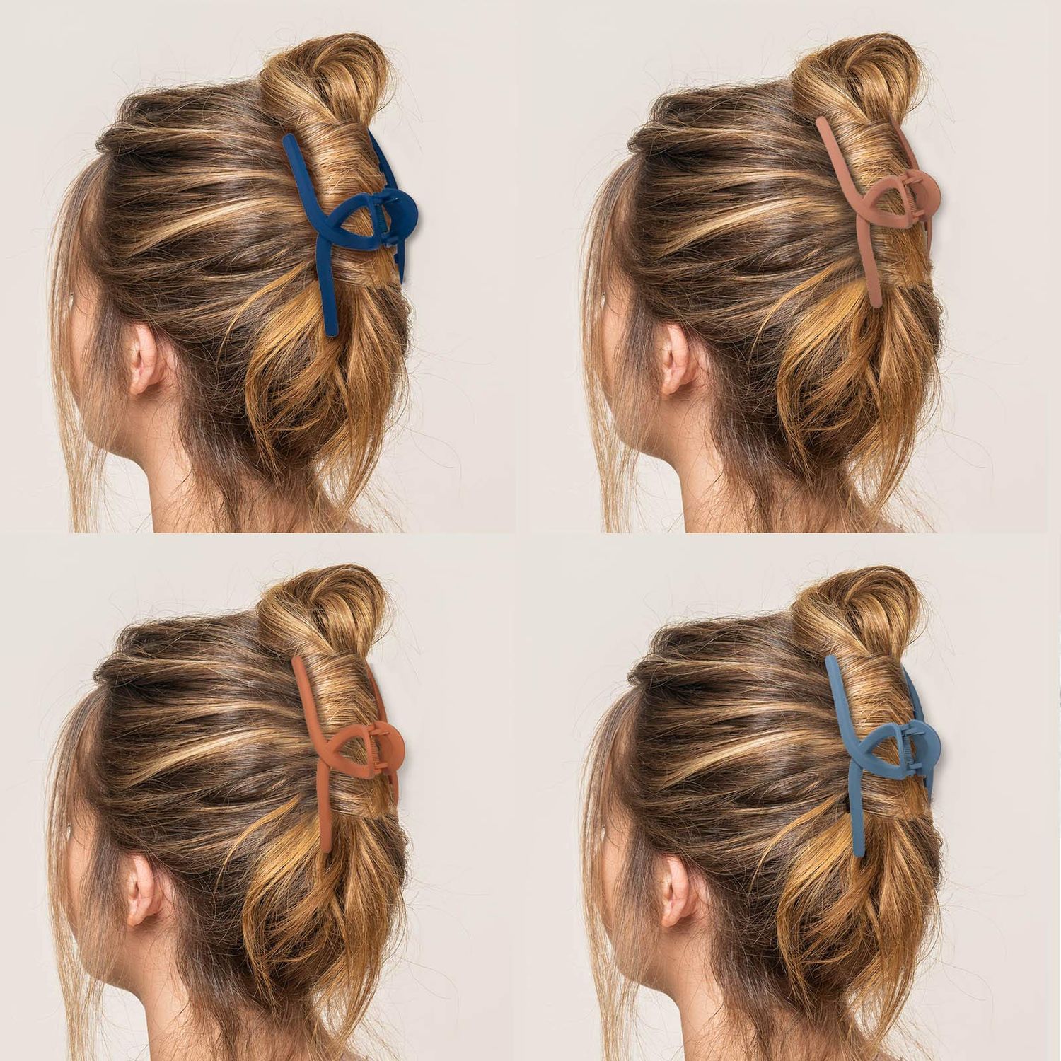 Big Hair Claw Clips 6 Color Whaline Large Hair Twisted Matte Jaw 4.3 Inch Nonslip Butterfly Hair Clip Claw Clamp Strong Hold Hair Styling Accessories for Women Girls Thin Thick Fine Hair
