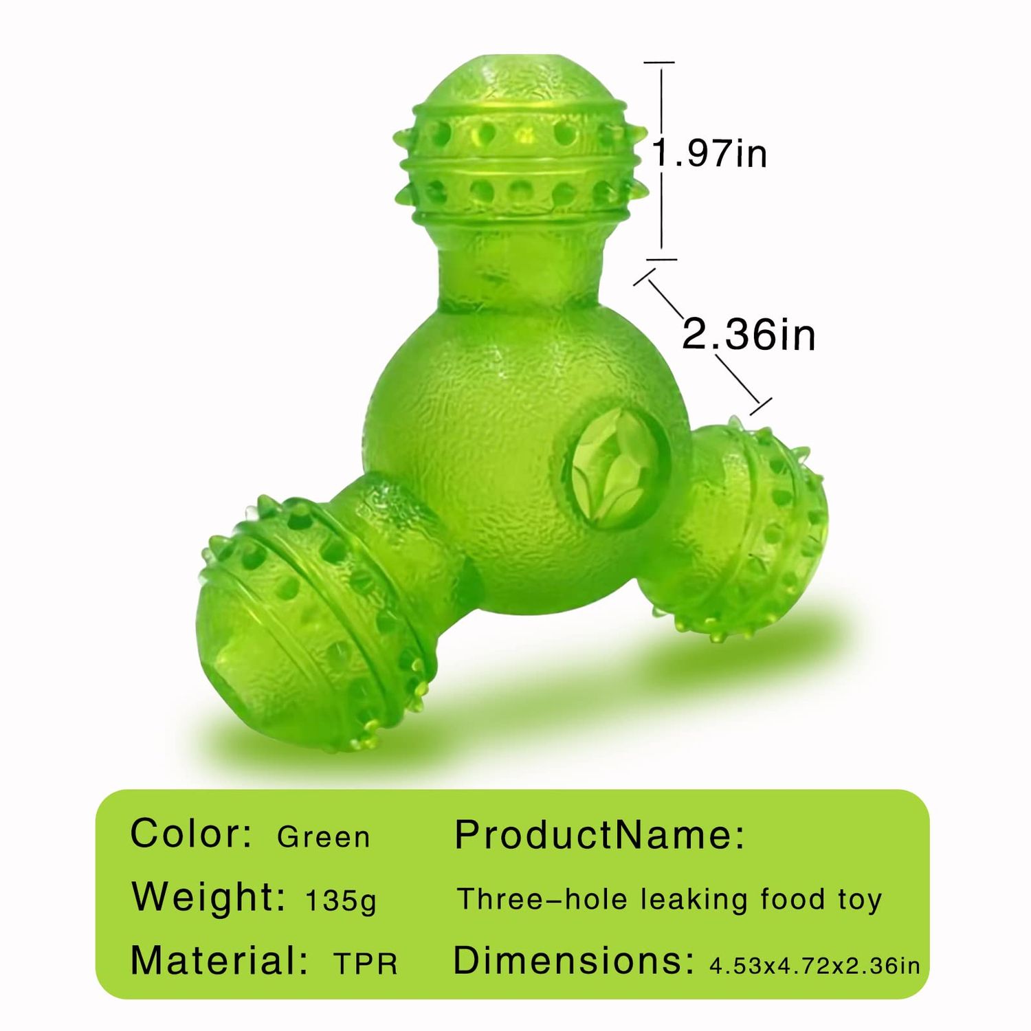 Eilin Dog IQ Training Balls Food Distribution Toys Dog Treat Toy Balls Chew Clean Teeth Toys Interactive Increase IQ Cat Dog Pets Toys (Green)