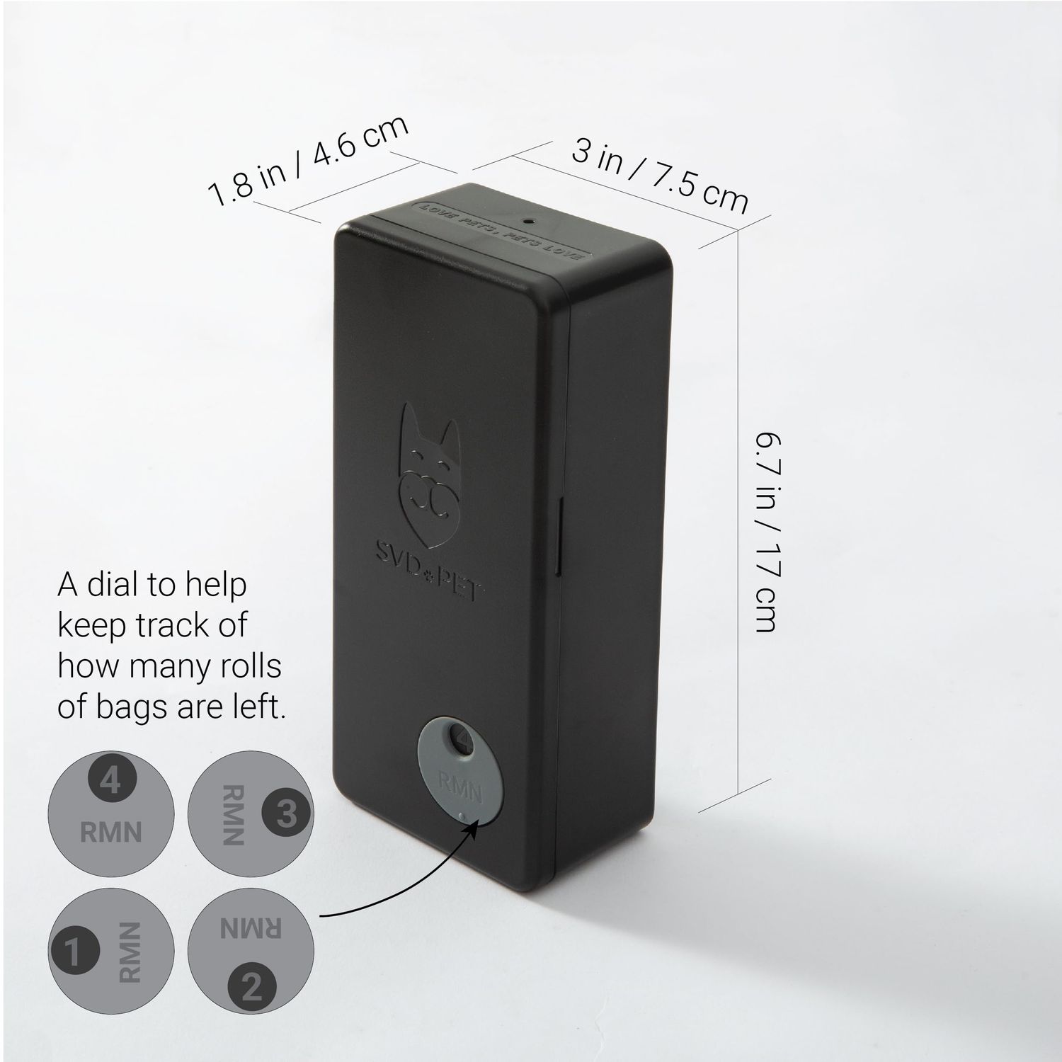 SVD.PET Dog Poop Bag Dispenser, Outdoor or Indoor Pet Waste Bag Dispenser Station, Wall Mount or Hanging with Strap. Easy to Refill Magnetic Cover (Black, Dispenser only)