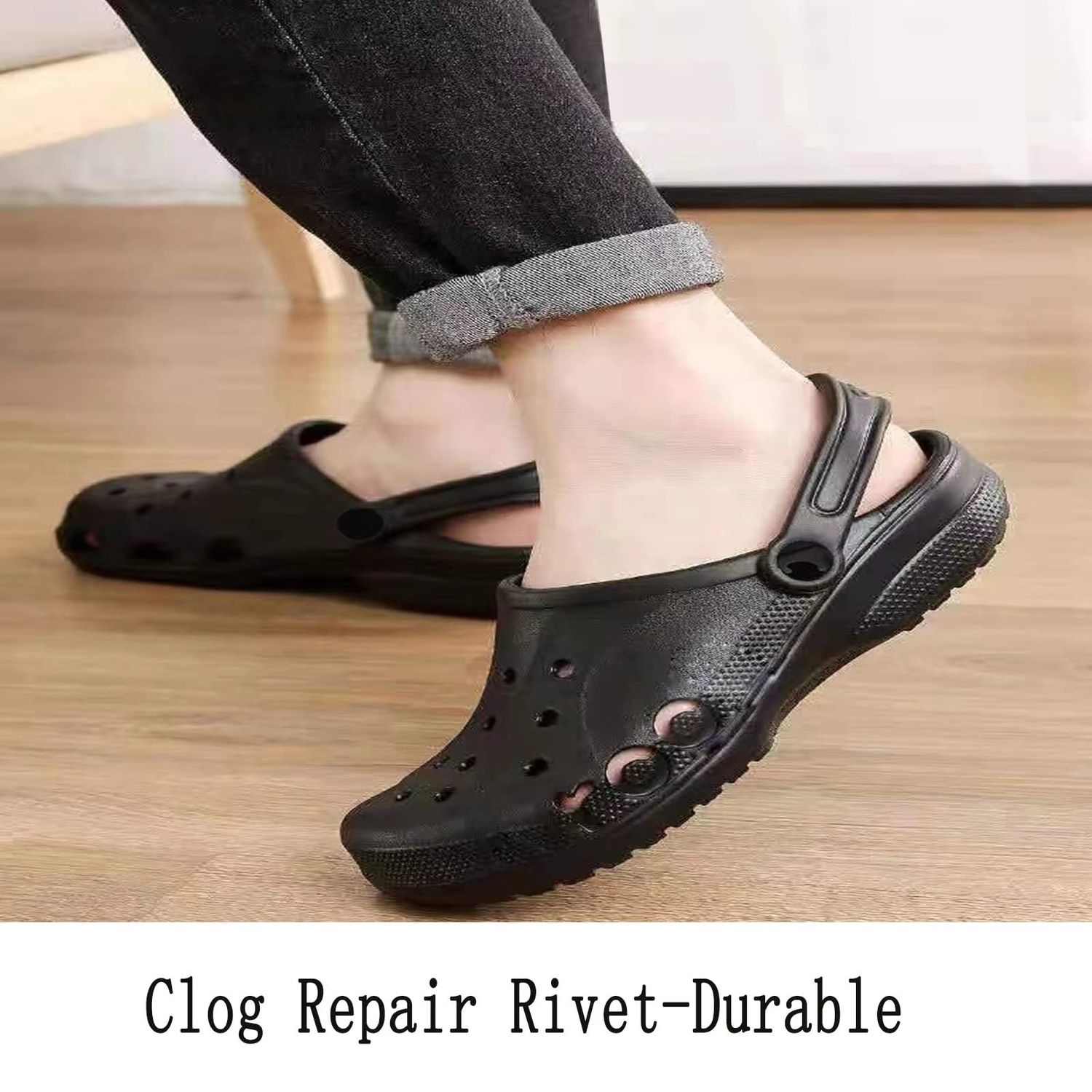6 Sets Replacement Rivets Button Strap Compatible for Clog Beach Shoe Strap 16mm Size Rivets Repair