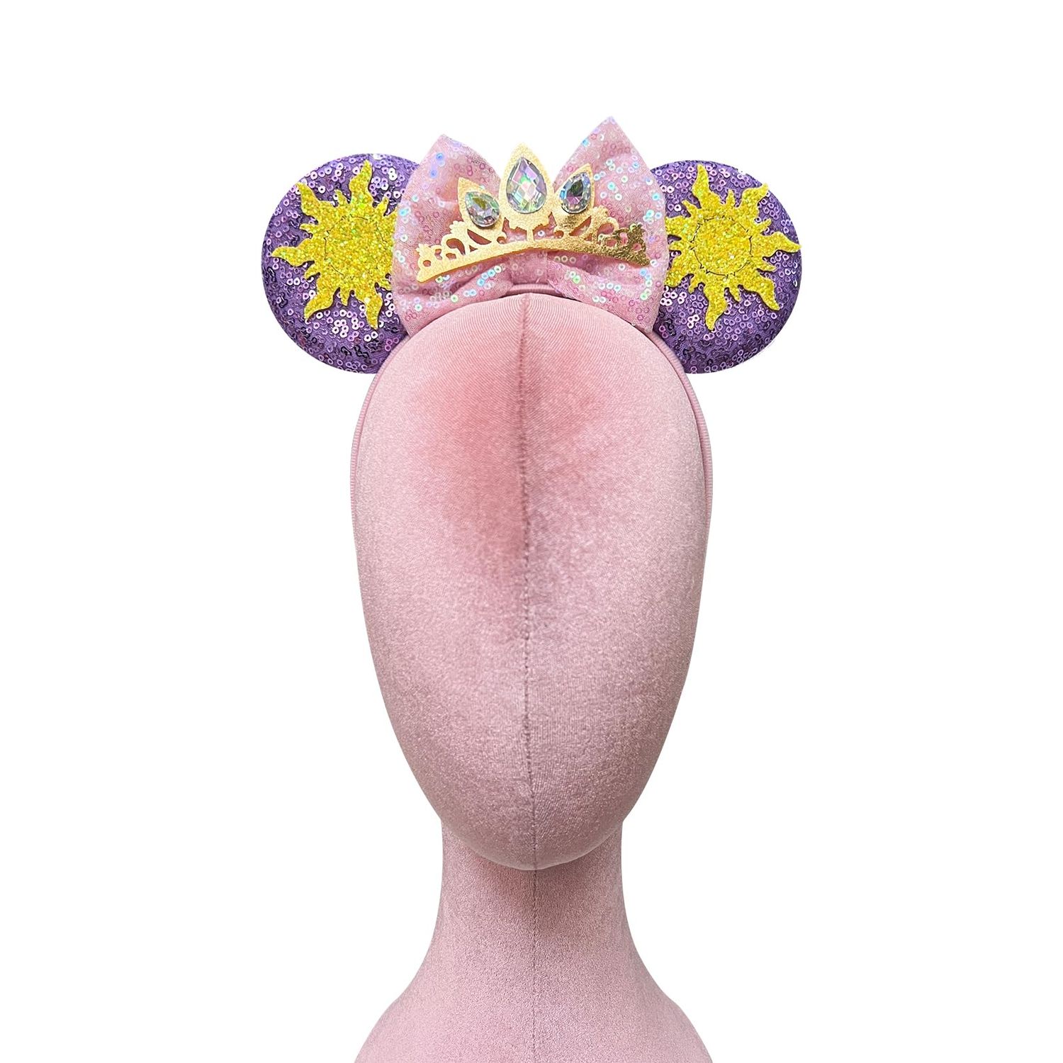 Bmobuo Princess Mouse Ears Headband for Women Adult, Crown & Star Sequin Mouse Ears Cute Park Ears