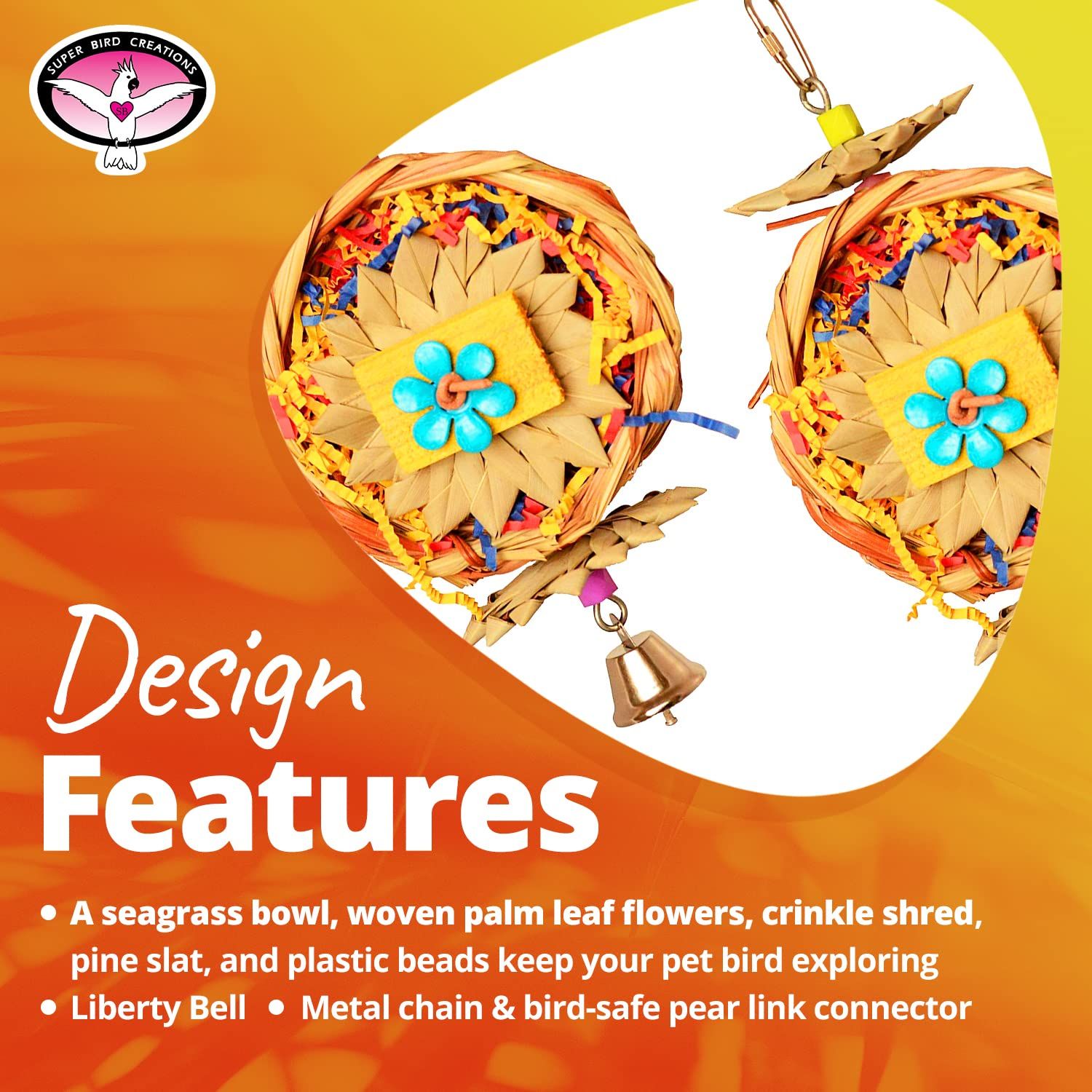 Super Bird Creations SB611 Beakwhich Bird Toy - Interactive, Engaging Play Accessory, Ideal for Medium-Sized Parrots, Perfect for Chewing and Mental Stimulation - Durable Construction, 9" x 5" x 4"